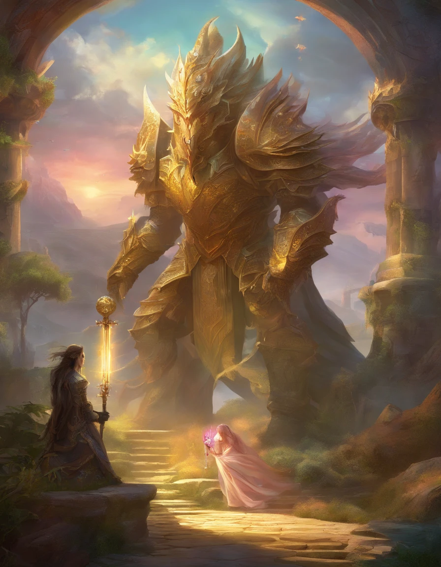 Fantasy World Monster Knight,中景 the scene is,Full body like, highly detailed surreal vfx,oc rendered,Shot with 70 mm - AR 16:9 --q 2 --s 1000
