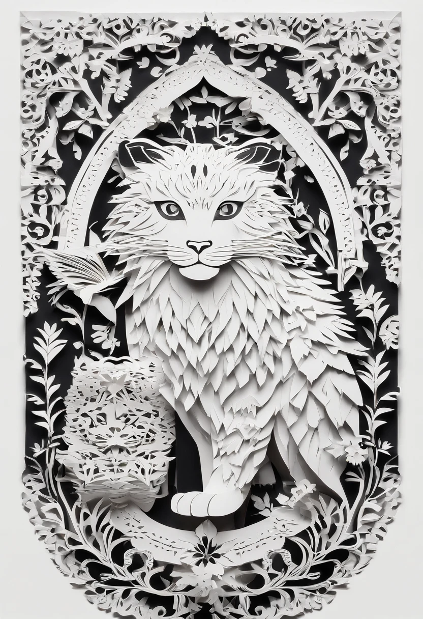 ANIMAL GATA NA COR ((BRANCO E PRETO)) ,ESTATURA MEDIANA, ART TO COLOR