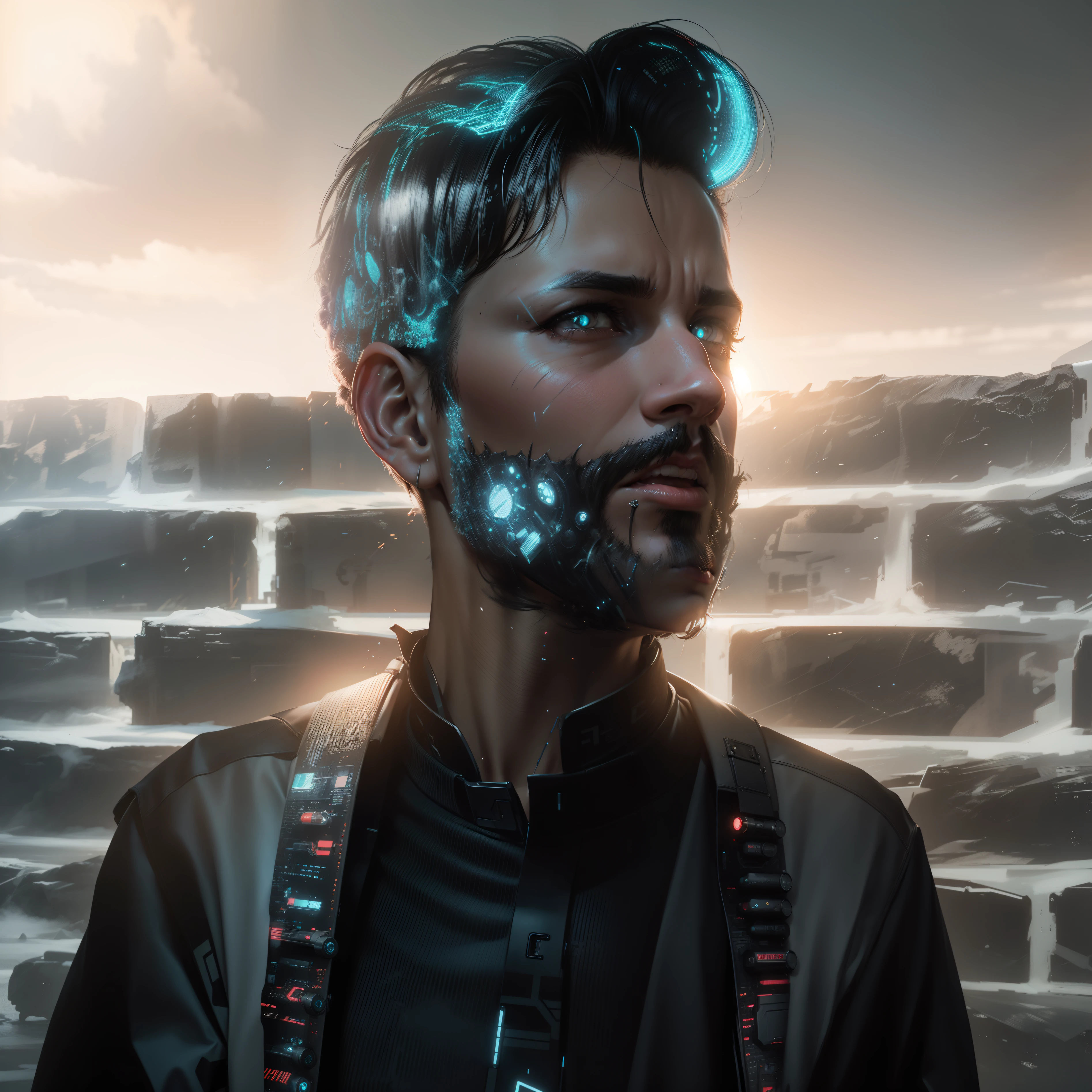 Change background cyberpunk type realistic face 8K ultra realistic