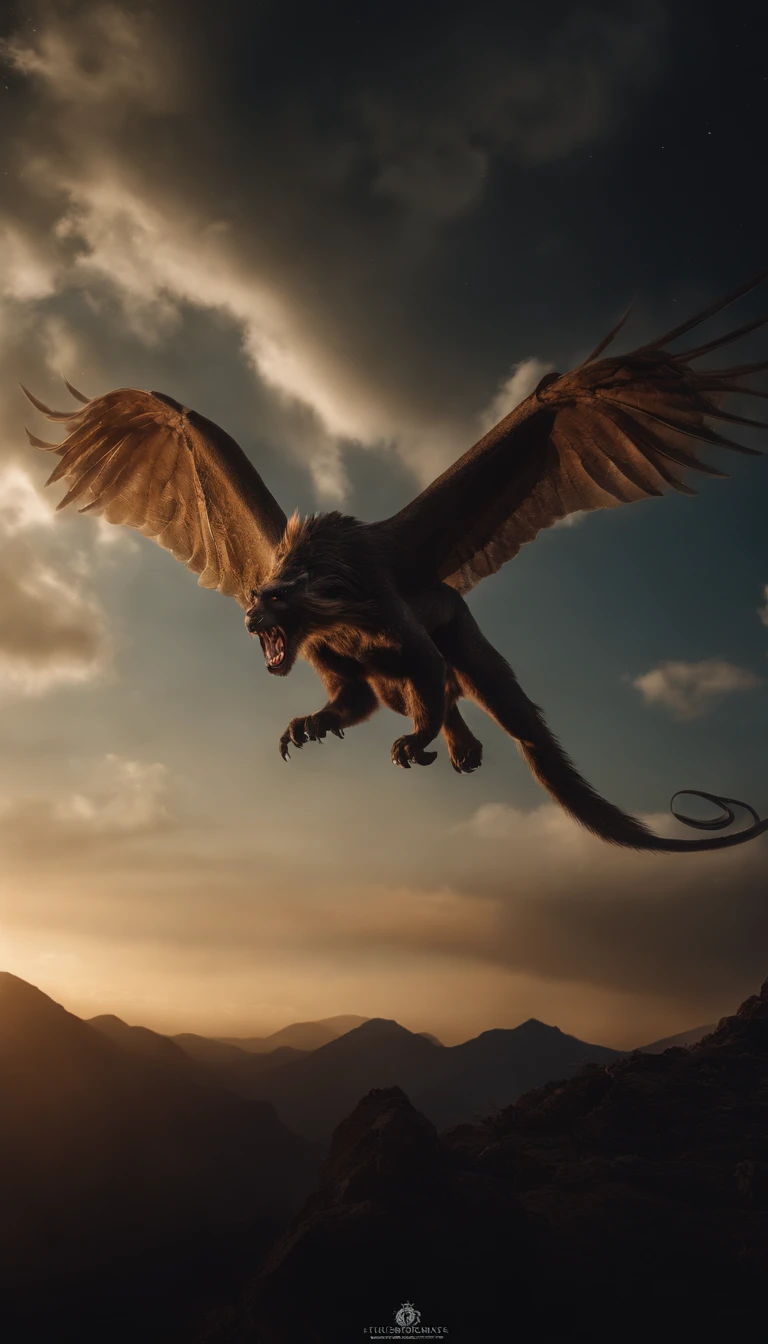 starrysky，manticore，Thick spikes，中景 the scene is，Full body like， highly detailed surreal vfx，Hyper-realistic，Ultra photo realsisim，Real Photographics，8K，High definition，high qulity，Works of masters，super-fine，Smudge，ink，8K，super-fine，high qulity，（（（OC renderer）））