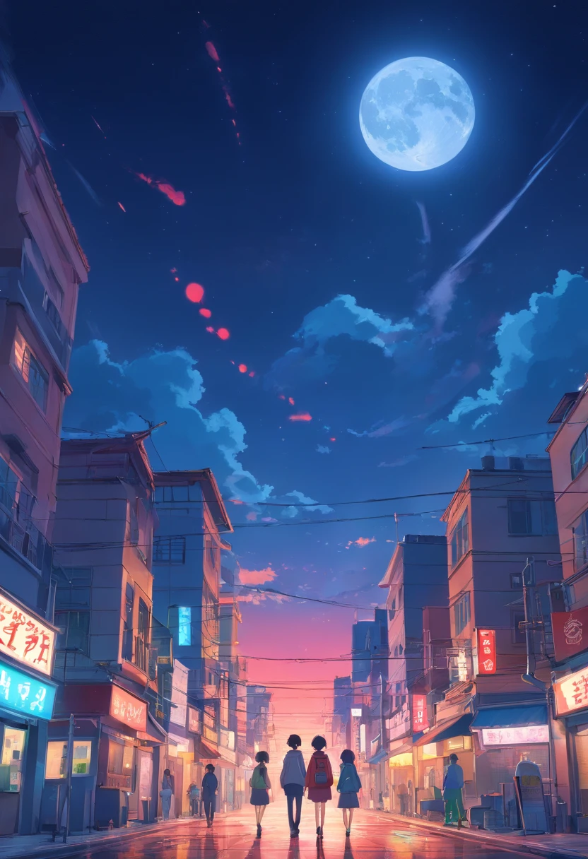 Strange monsters in a fantasy world,Blood,Moon Night,中景 the scene is,Full body like, highly detailed surreal vfx,oc rendered,Shot with 70 mm - AR 16:9 --q 2 --s 1000