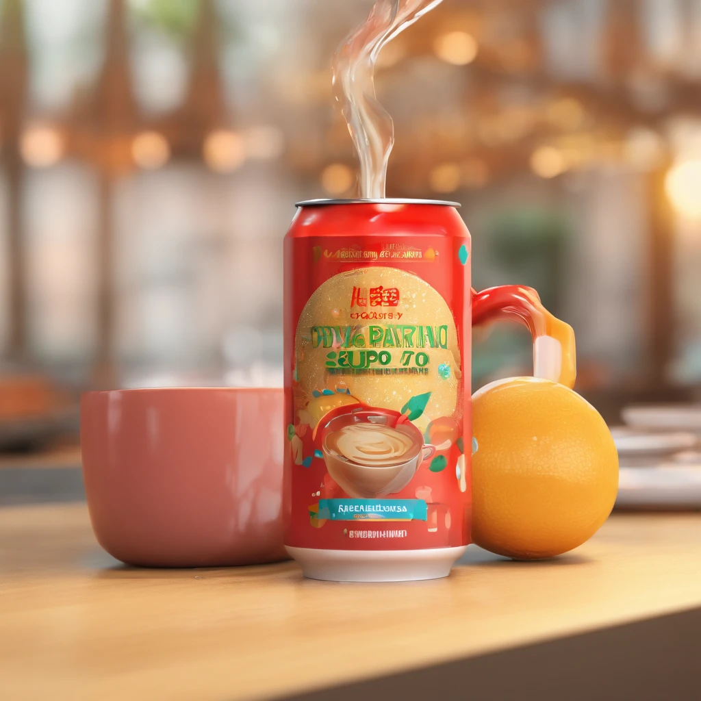 super bonito IP sapo por pop mart, olhos brilhantes, drinking coffee, argila, Modelos, dentro de uma bolha, Brilhante e delicado,fundo limpo, Bom brilho, 3D rendering of,best quality