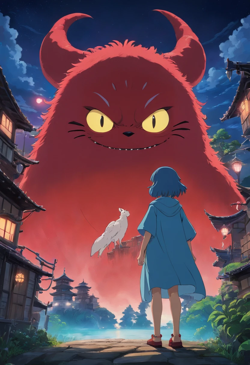 Strange monsters in a fantasy world，Blood，Moon Night，中景 the scene is，Full body like， highly detailed surreal vfx，oc rendered，Shot with 70 mm - AR 16:9 --q 2 --s 1000