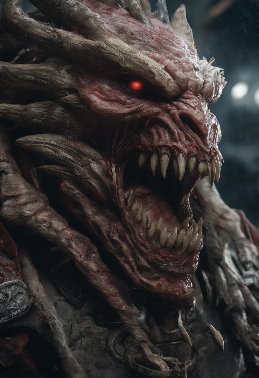 Strange monsters in a fantasy world,Blood,Moon Night,中景 the scene is,Full body like, highly detailed surreal vfx,oc rendered,Shot with 70 mm - AR 16:9 --q 2 --s 1000