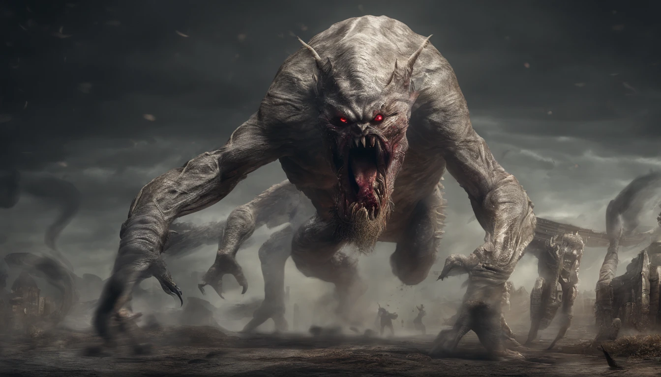 Strange monsters in a fantasy world,Blood,Moon Night,中景 the scene is,Full body like, highly detailed surreal vfx,oc rendered,Shot with 70 mm - AR 16:9 --q 2 --s 1000