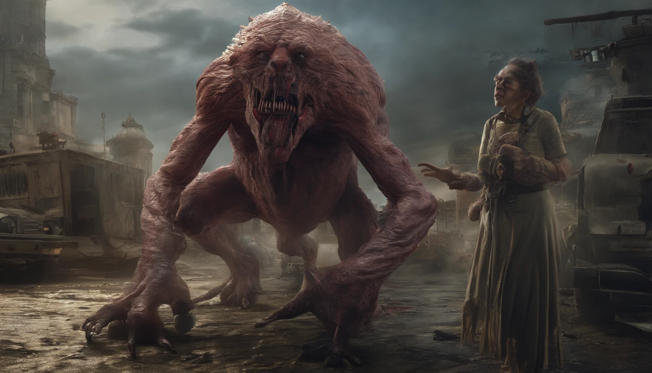 Strange monsters in a fantasy world,Blood,Moon Night,中景 the scene is,Full body like, highly detailed surreal vfx,oc rendered,Shot with 70 mm - AR 16:9 --q 2 --s 1000