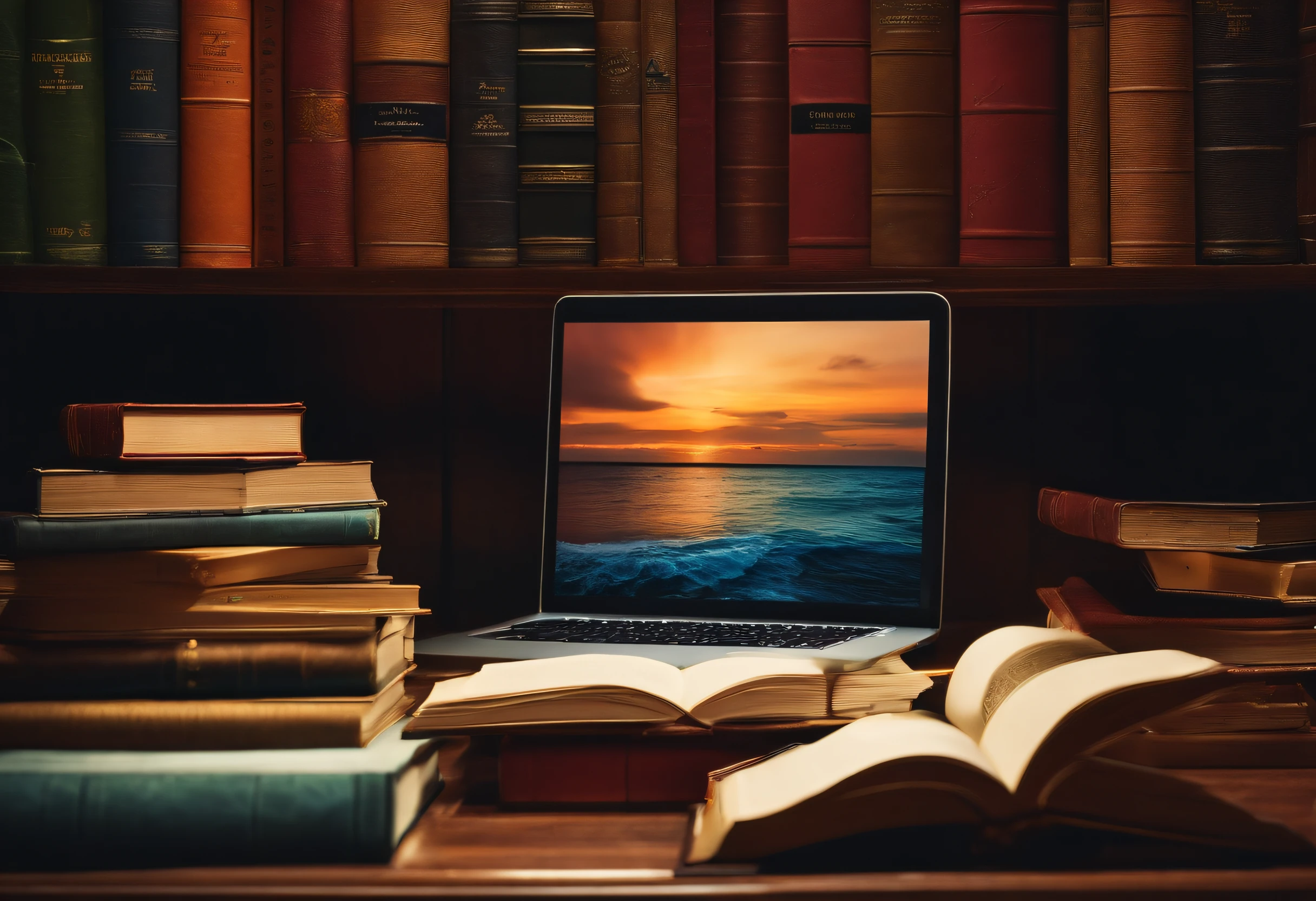 livros e um computador 1280x720