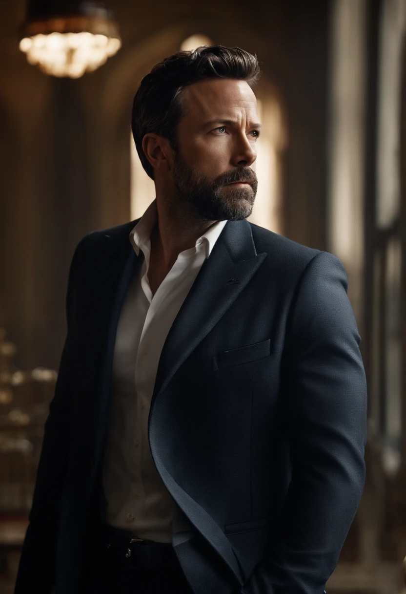 1Ben Affleck、top-quality、Top image quality、The upper part of the body, standing