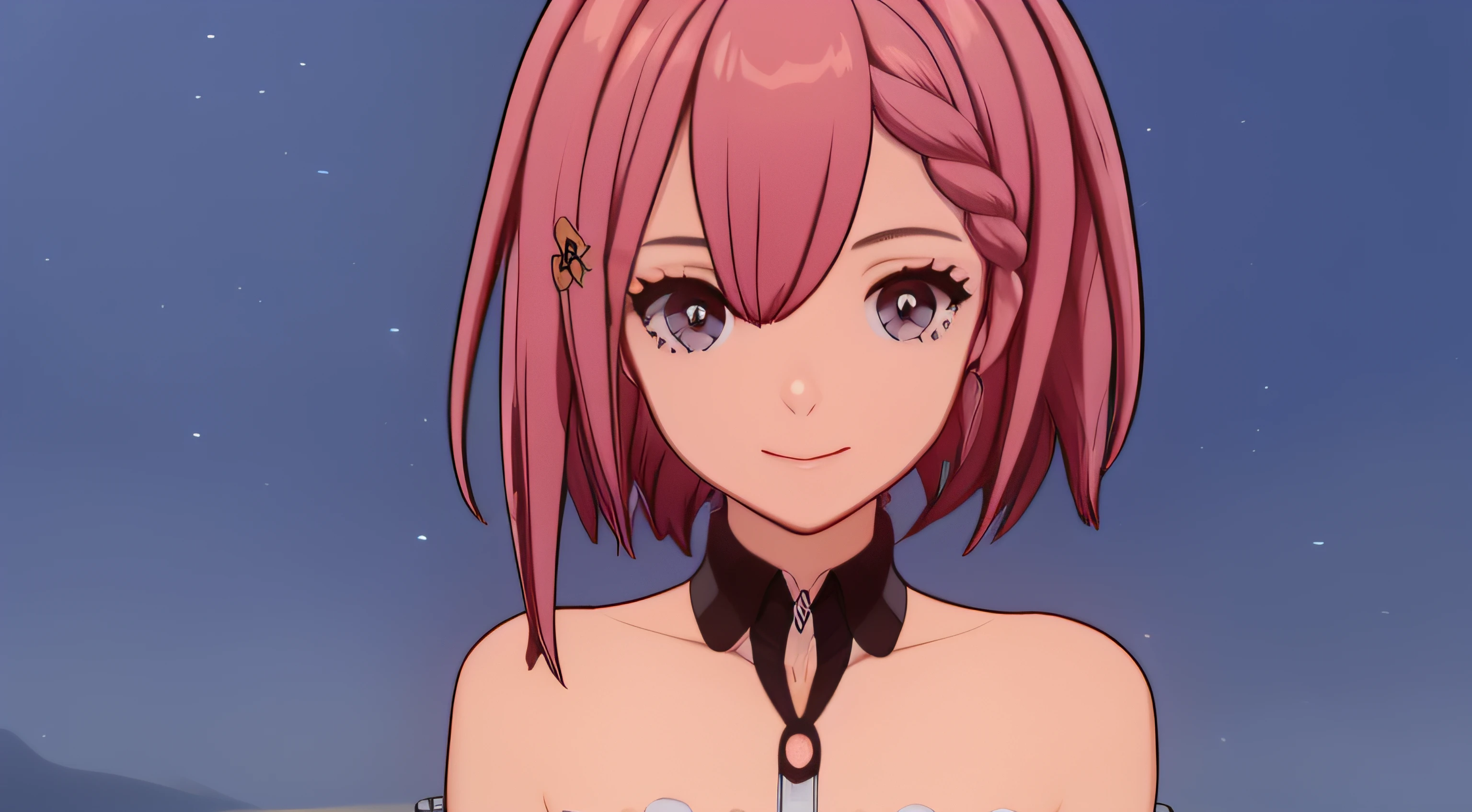 (melhor qualidade) (obra-prima) anime lutando, roupas de couro nas cores preta e rosa, cabelo ruivo