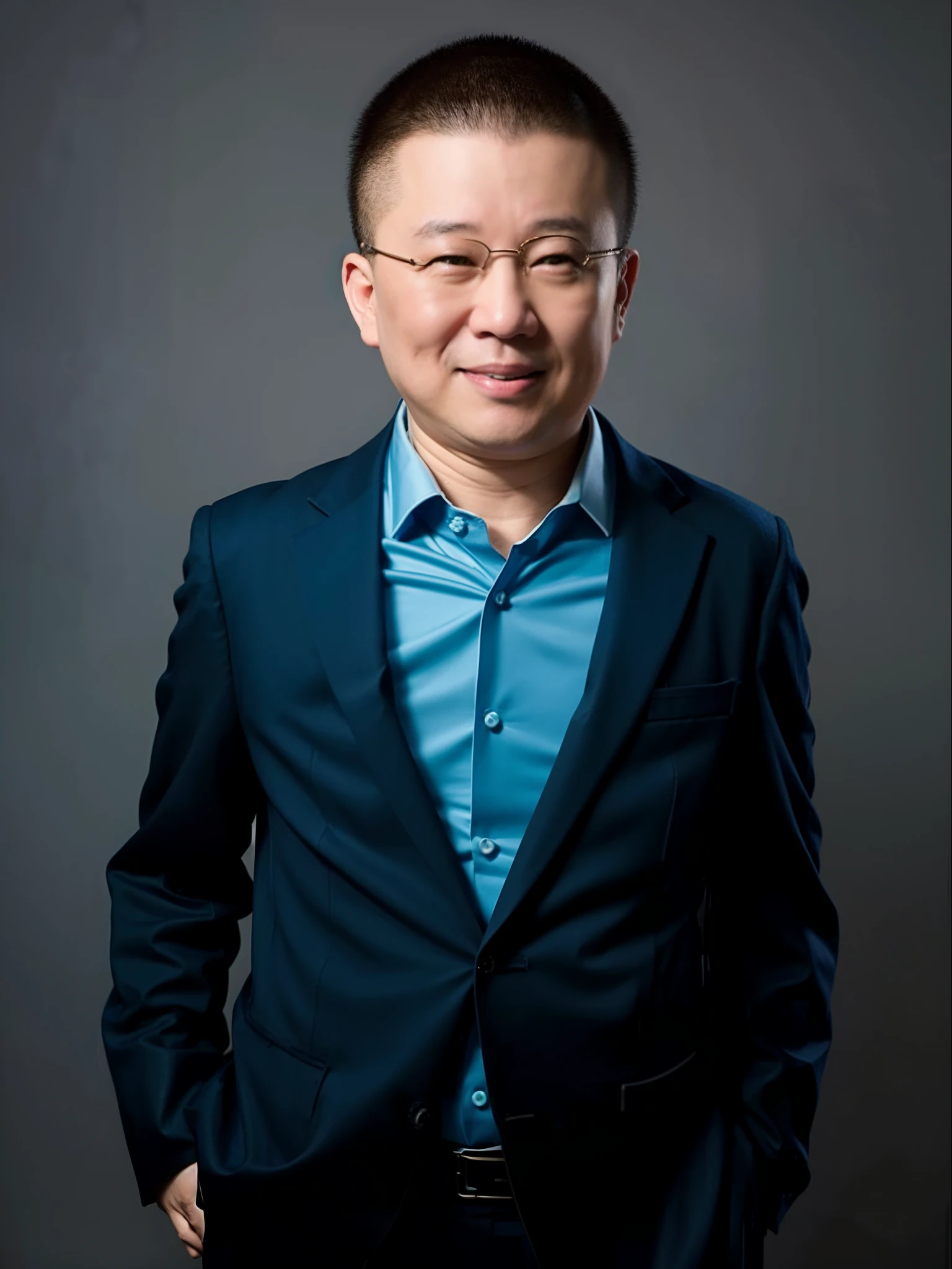 Man in blue suit and glasses smiling at the camera, Bo Feng, Pierre Xiao, Qichao Wang, Wei Wang, Steve Zheng, Liang Xing, Yanjun Chengt, Mario Feng, Yihao Ren, Xue He, Leng Jun, Wenjun Lin, Qifeng Lin, Zhelong Coin, Longque Chen