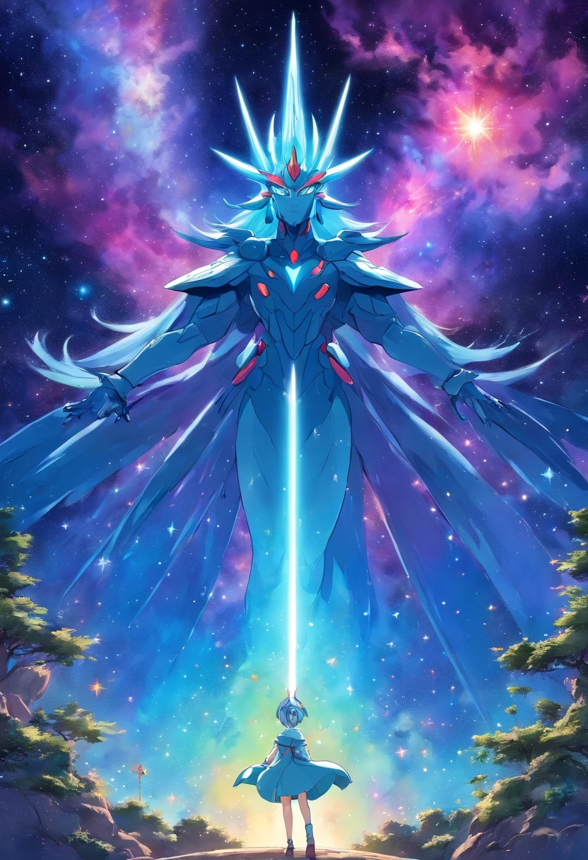 dreamlikeart, galaxy, outer space, nebula, star, [cyberpunked] Garuda from the Stars (star:1.5),