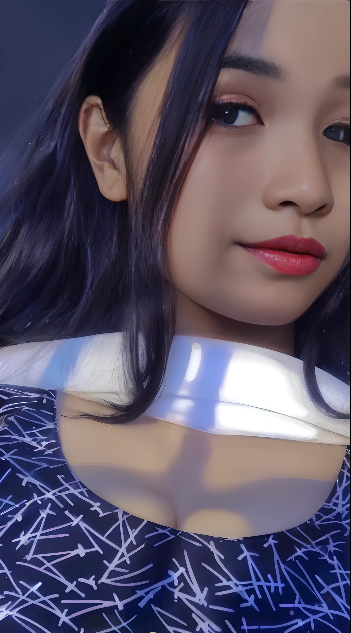 ((Midnight, Best quality, 8k, Masterpiece :1.3)), Whole body, Long legs, Sharp focus :1.2, A pretty woman with perfect figure :1.4, Slender abs :1.1, ((Dark brown hair, Big breasts :1.2)), (White tight tshirt, Jean bib, Standing:1.2), ((Night city view, Rooftop:1.3)), Highly detailed face and skin texture, Detailed eyes, Double eyelid