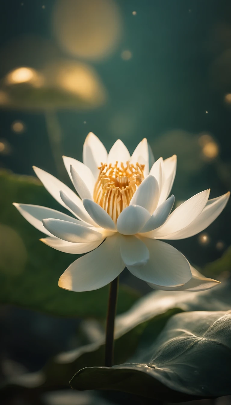 microcosm , Master Parts , macro photography , Spider Web, film grains, Bokeh , Smoke billows , ighly detailed, Sunny and sunny weather, Microflor, The drops, removed, 1 Realistic close-up of the lotus room：1.5, Azure background, Moderate contrast, rendering by octane , Illusion Engine,Glittering stars，Surrounded by light，Golden Door，gold，