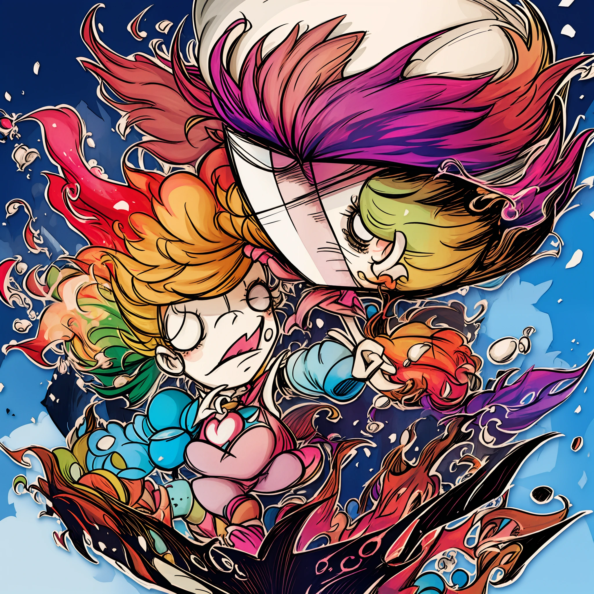 masutepiece, Best Quality, Ultra-detailed, kawaii, Cute, lovely, Sexy, Ero, Extremely detailed, 4K, 8K, Best Quality, Beautiful, Illustration, watercolor paiting, anime style3, comic book, Highly detailed game CG, Dynamic Angle, Colorful, Gradation, Focus on background, Cool boys, 1boy, Solo,, Diabolical, devil00, Beautiful eyes, Jagged teeth 1, Tattoos 0