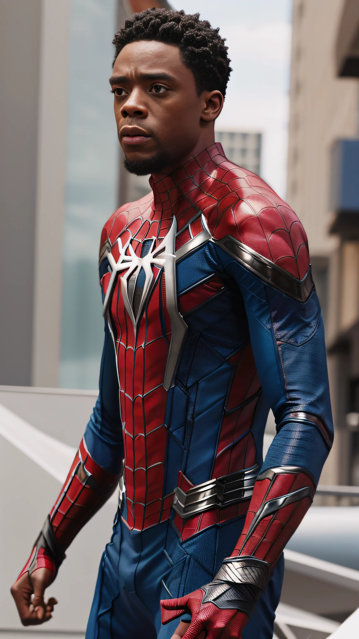 chadwick boseman in spider man suit