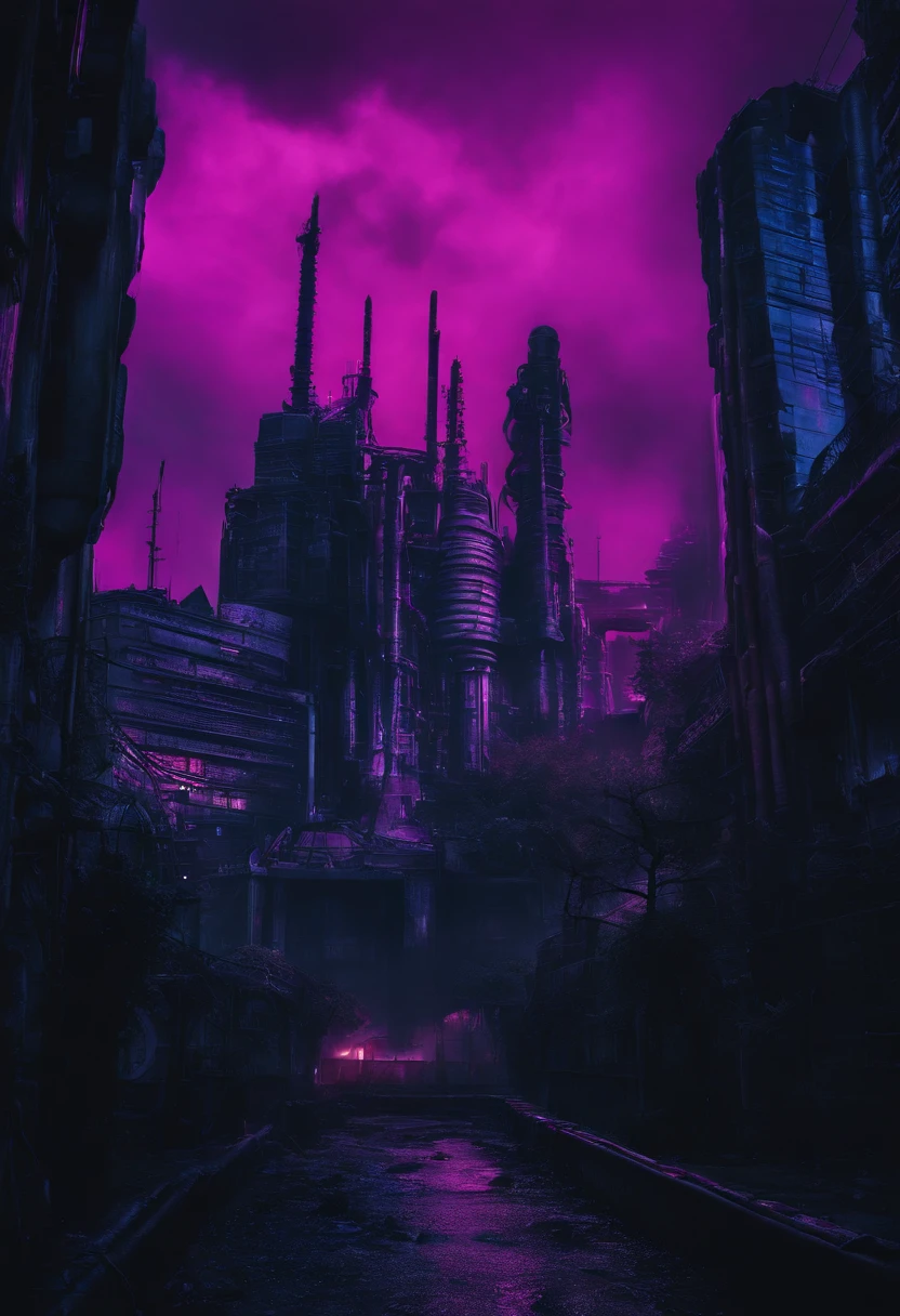 snuff dark killer in the style of dark city the movie Neuromancer Los Angeles Cyberpunk end of the world nukes going on the background Post-apocalypse, bright neon clours, best quality, high resolution, alien peeled flesh, guro, broken creature, deadman, high contrast, sharp purple neon, in the style of giger in the hole, deep contrast, hyperrealism, hyper realistic color photo, realistic photography, ultra realistic, biomechinical, biomachines, ((hnsrdlf style)), detailed reflections, dark atmosphere, gothic art, futuristic, realistic blood, realistic reflections, RTX graphic, HDR, ultra detailed,