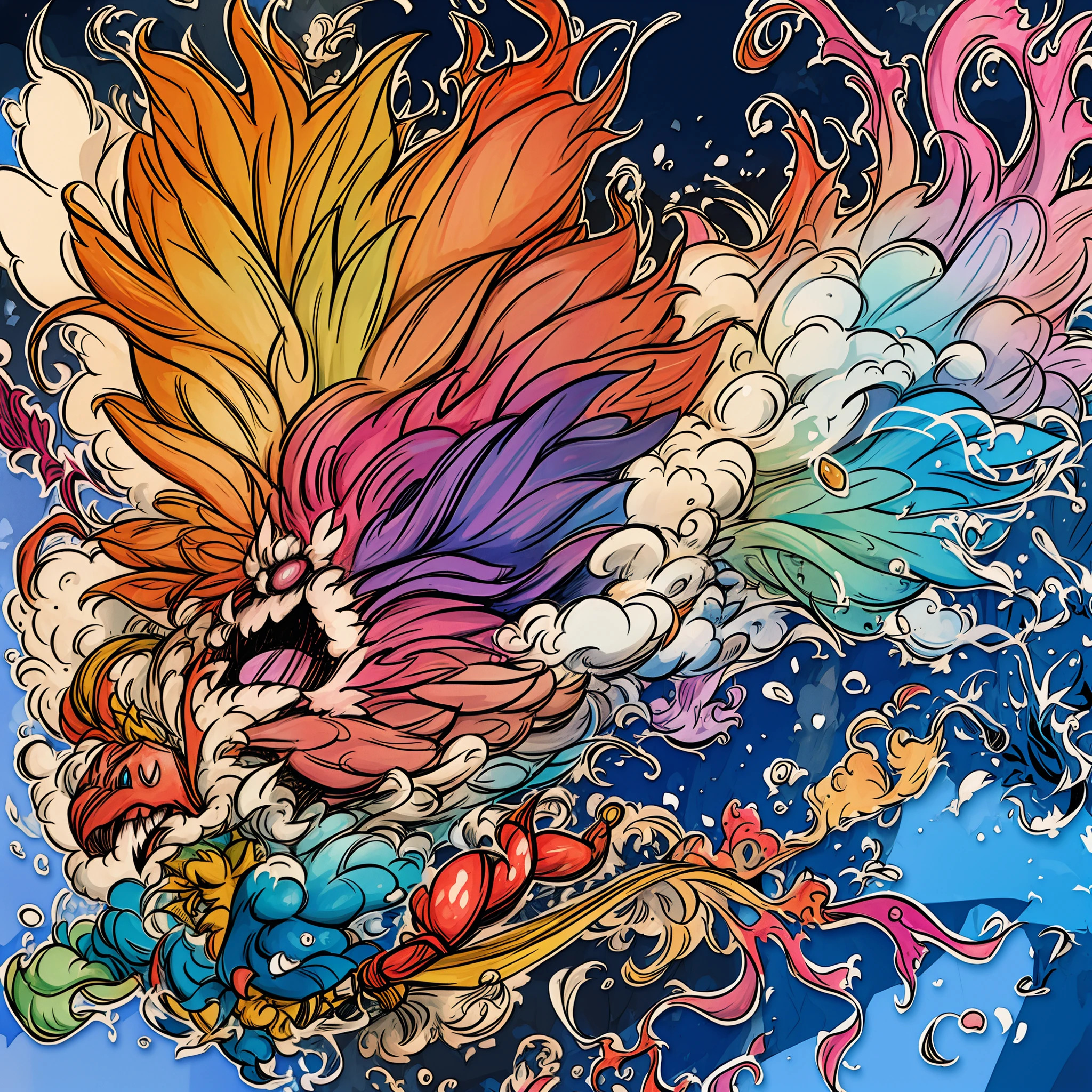 masutepiece, Best Quality, Ultra-detailed, kawaii, Cute, lovely, Sexy, Ero, Extremely detailed, 4K, 8K, Best Quality, Beautiful, Illustration, watercolor paiting, anime style3, comic book, Highly detailed game CG, Dynamic Angle, Colorful, Gradation, Focus on background, Cool boys, 1boy, Solo,, Diabolical, devil00, Beautiful eyes, Jagged teeth 1, Tattoos 0