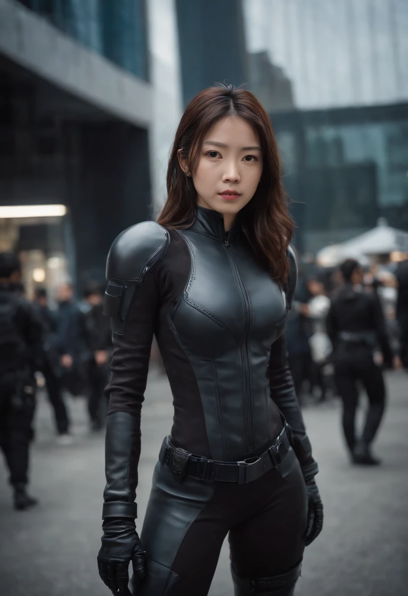 Gantz suit, gloves, boots, young Japanese woman