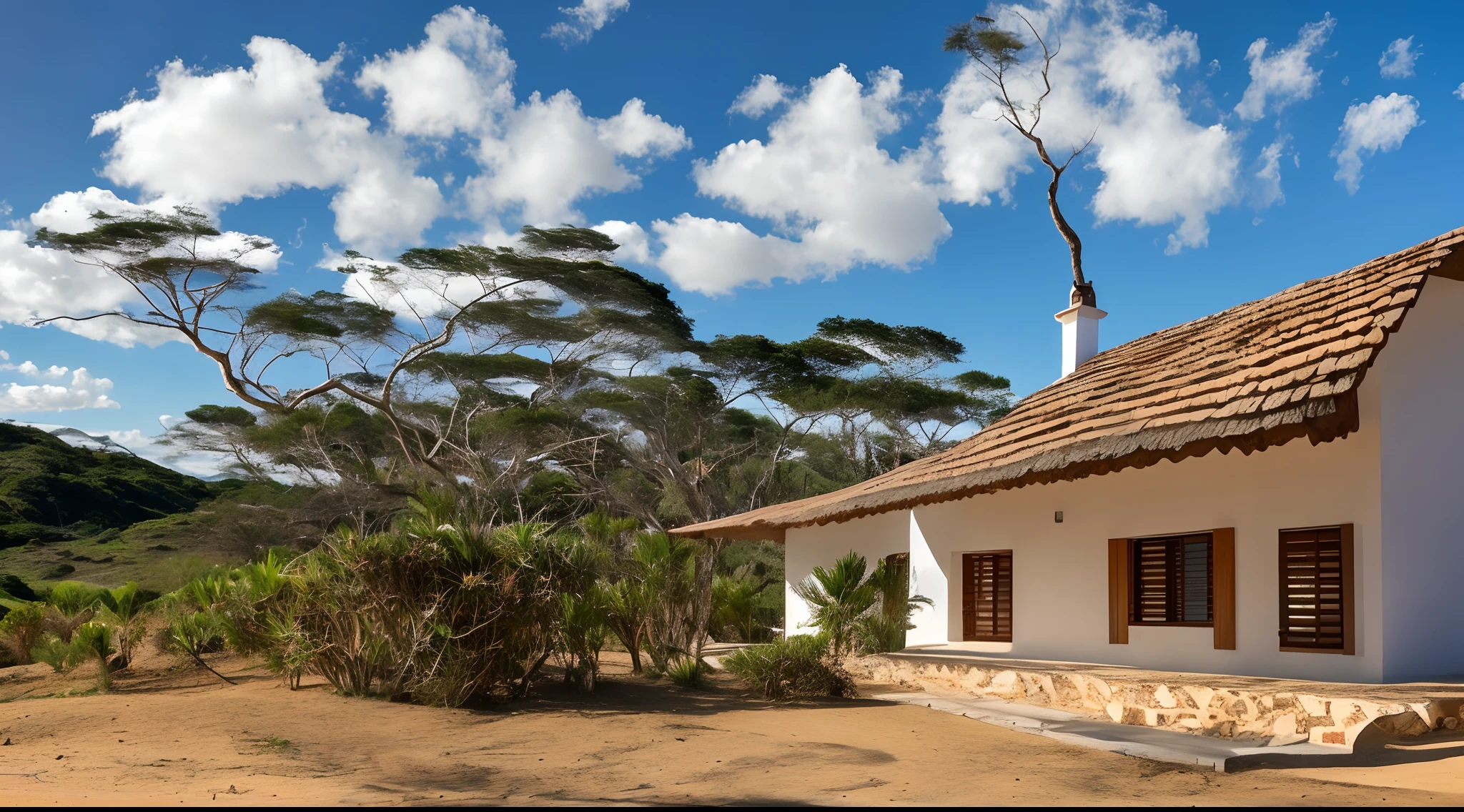 uma casa linda de frente para uma montanha