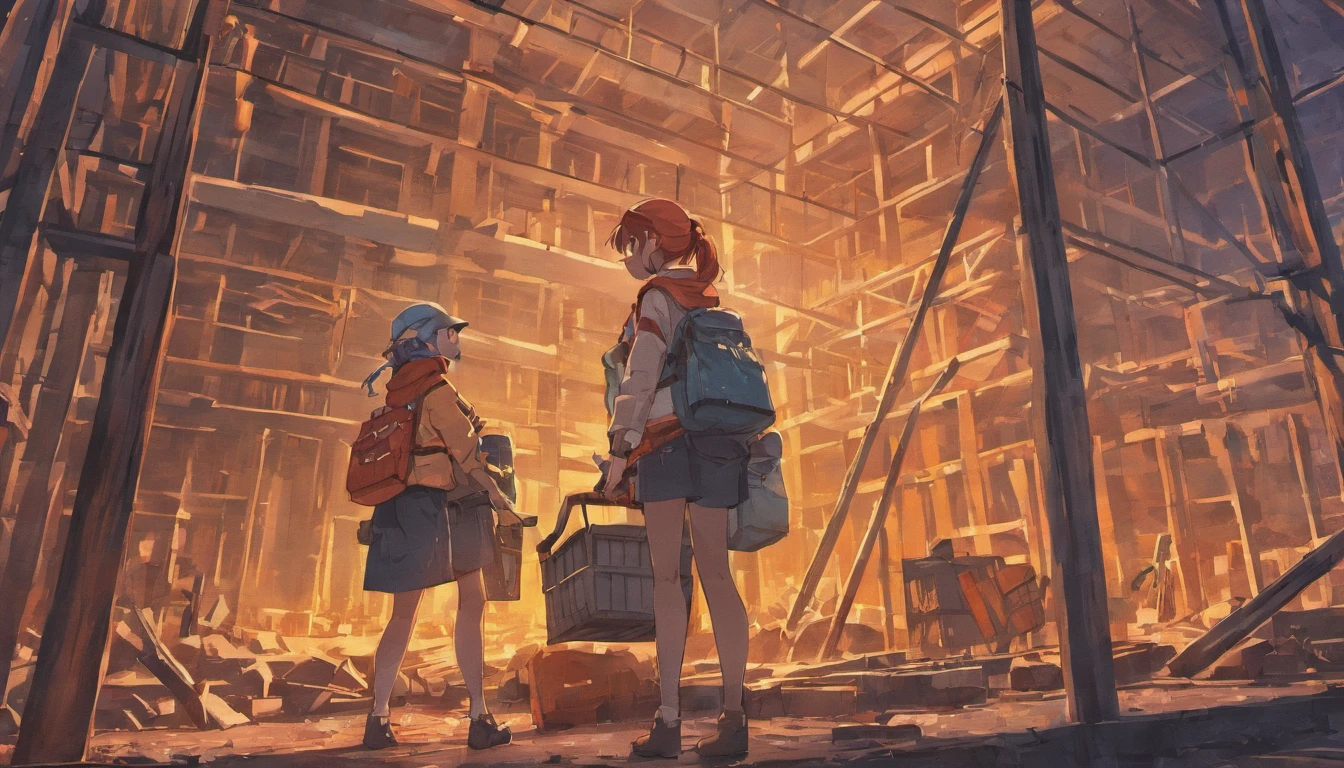 2 Female construction site tool workers