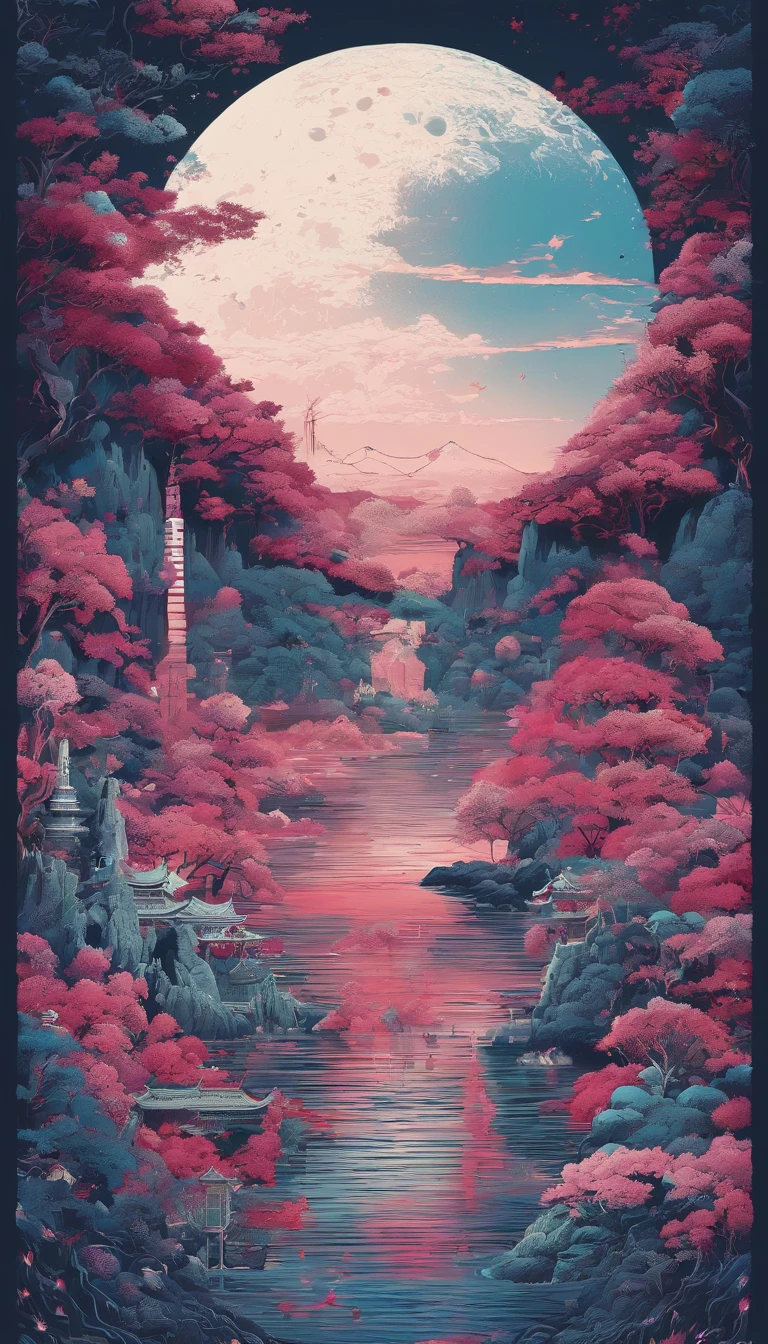 Strange beasts in a fantasy world，Blood，Covered with thick spikes，Moon Night，中景 the scene is，Full body like， highly detailed surreal vfx，oc rendered，Shot with 70 mm - AR 16:9 --q 2 --s 1000
