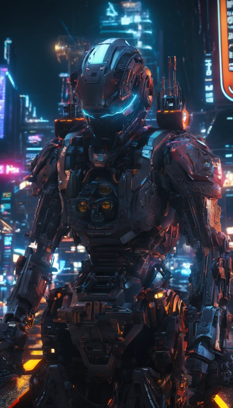 Cyberpunk style fighter，Half-human, half-mechanized warrior，Combat posture，majestic-looking，Forward stance，Stunning colors，Set in a futuristic cyberpunk style city，the street，crowd of，（Movie lighting），（light and shadow effect），（unreal-engine），（Tyndall），（cinema4d），（Super futuristic fantasy style），（8k wallpaper），（tmasterpiece），（Photography Award），realisticlying
