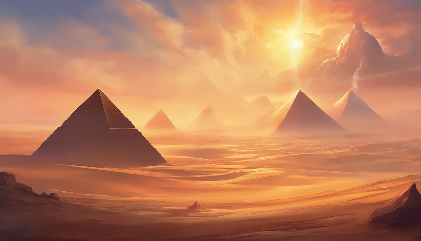 absurderes, Best Quality,Ancient Egypt,Pyramids,Faraway view