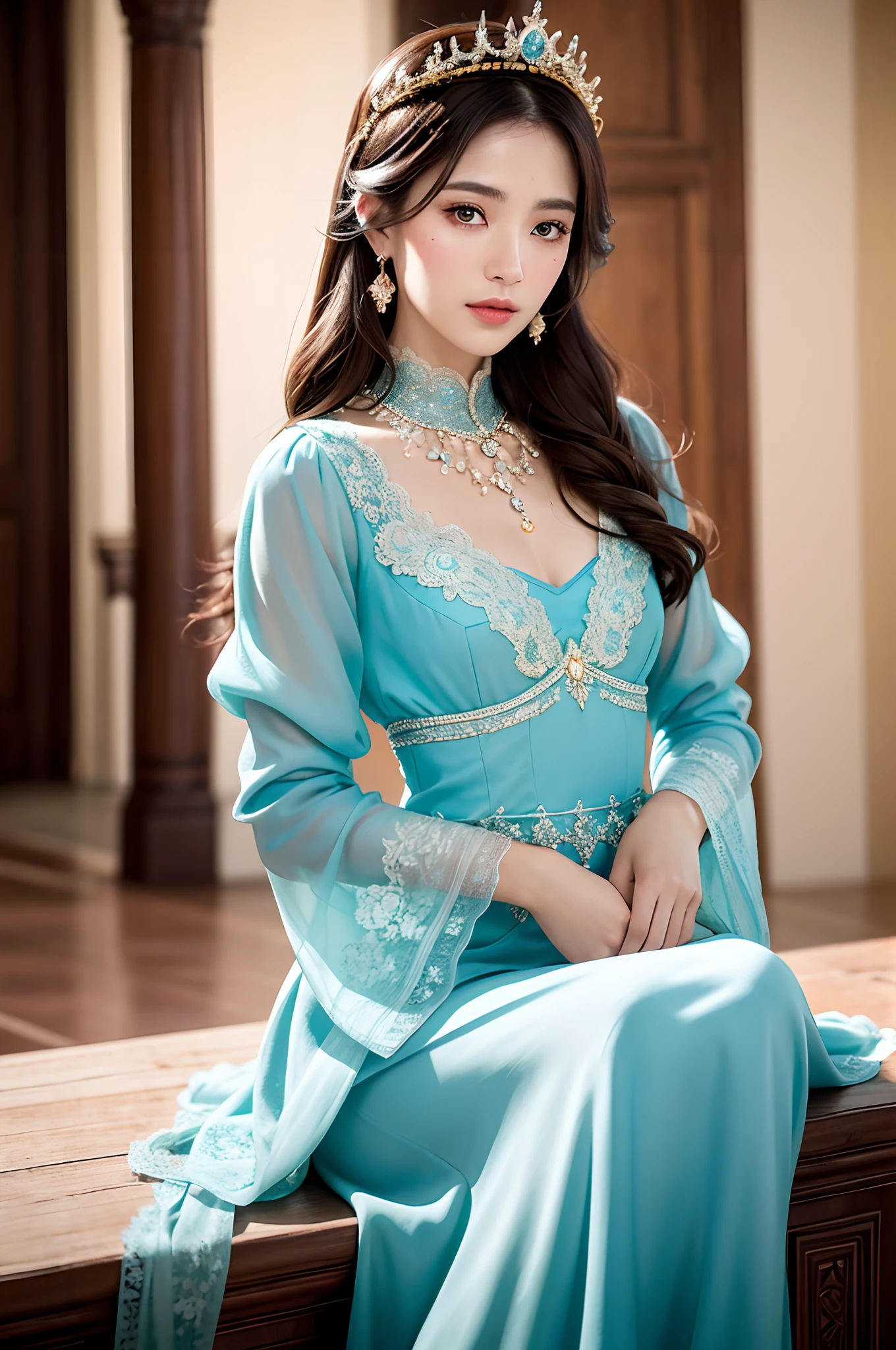 primitive, (((Two concubines,duo,stroking))),Nikon Z 85mm, award-winning glamorous photography,((Best quality)), ((Masterpiece)), ((Realistic)), 18th century, Vintage image, Beautiful Arab woman wears, Lace dress, Wearing a crown, 25 years, (Long brown hair), Brown eyes, (Large breasts), Sit in a Turkish palace, Mysterious palace in the background, small, ((Small breasts)), Innocent, Flower pedal in the air, ((freckle)), Intricate details, Highly detailed, Sharp focus, professional, 4K, spring flowers blooming, divine rays, Hand model, stunning blue eyes, small, Delicate, Innocent, high resolution, Detailed facial features, High detail, Sharp focus, smooth, Aesthetic, Extremely detailed, photore_\(Supergianthugebreasts\), Photorealistic, Realistic, Post-processing, Maximum detail, Roughness, Real life, Ultra photo realsisim, Photorealism, Photography, 8K UHD, Photography, light SEMI-SILHOUETTE, Arabian face