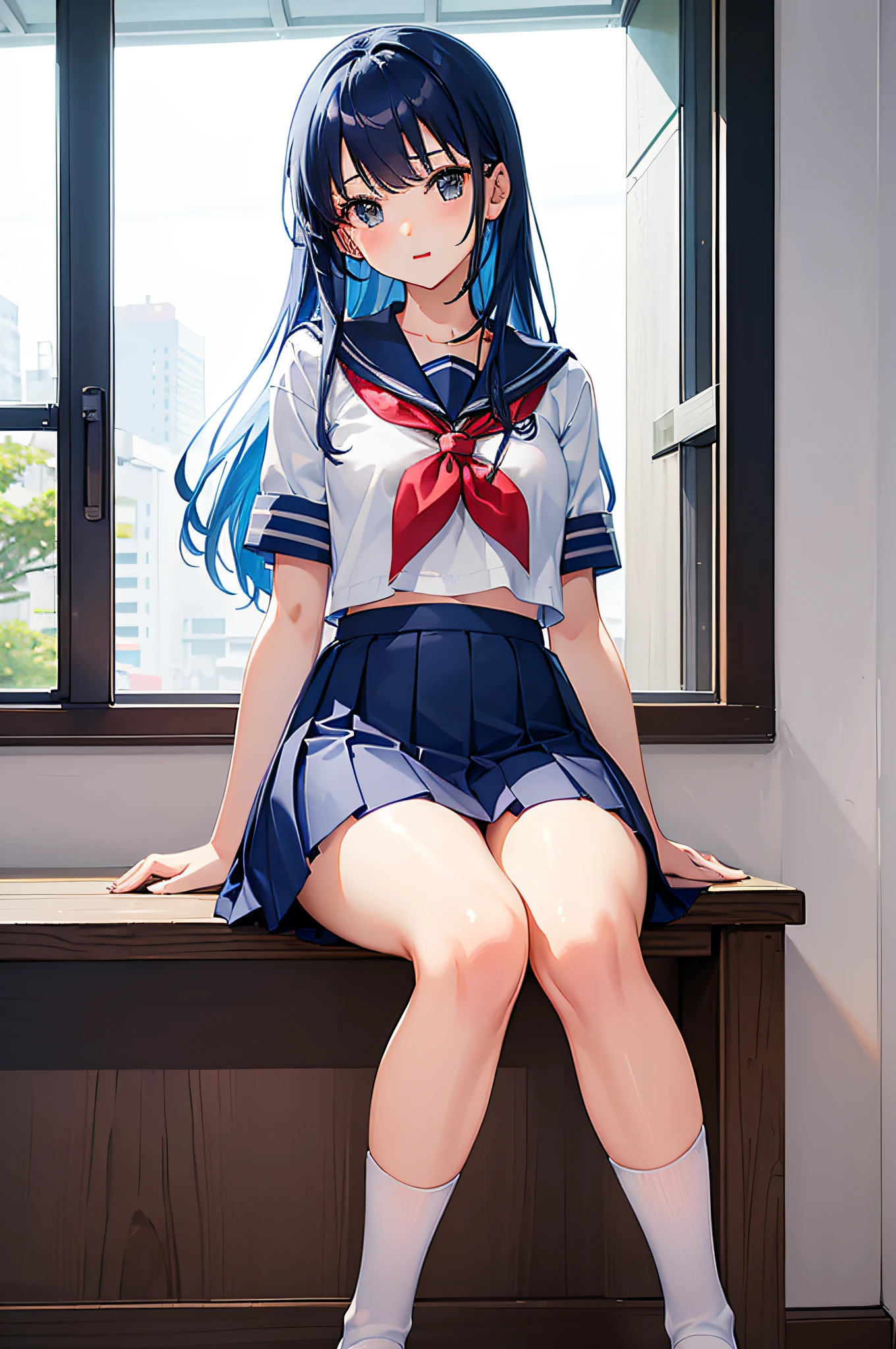 masterpiece, Highest quality, High resolution, 1girl Yugiri Ayano, Black Skirt, Black socks, collared shirt, green tie, Knee-high, Long sleeve, mini skirt, tie, Pleated skirt, , shirt, Are standing, Leaning forward, (Put your arms behind your back),Browsing Caution,Official Art,非常に詳細な CG ユニティ 8K 壁紙, Perfect lighting, (masterpiece:1.0),(Highest_quality:1.0), 超High resolution,4K,Super detailed, photograph, 8K, High resolution, High resolution, Absurd:1.2, 400 for Kodak Port, Film Grain, Blurred Background, Bokeh:1.2, Lens flare, (Vibrant_color:1.2),(beautiful_face:1.5),(narrow_Waist),(Perfect hands, Perfect Anatomy:1.2),,, ((Beautiful 詳細 Face and Eyes)),(Vagina Penis),(1 male and 1 female,Have sex:1.3),Cowgirl,alone, ,20 year old beauty、Browsing Caution小さな頭,Slender body, Ideal body proportions,Slim lower body、Oily skin, Glowing Skin,Sweat,Big Breasts,Long Hair,cry,Open your mouth,vapor,Heavy breathing,squat:1.3,Spread your legs:1.5, Raise the hand,,((When it enters the sheath,Creampie,Excessive ejaculation)),, 、, 、Completely naked、、Nipples,To pee、Leaking urine、Spread your legs、Water coming out of the vagina、、well-balanced breasts、squat、Spread your legs、blush、Red cheeks、Embarrassed,(灰colorの無地背景)
