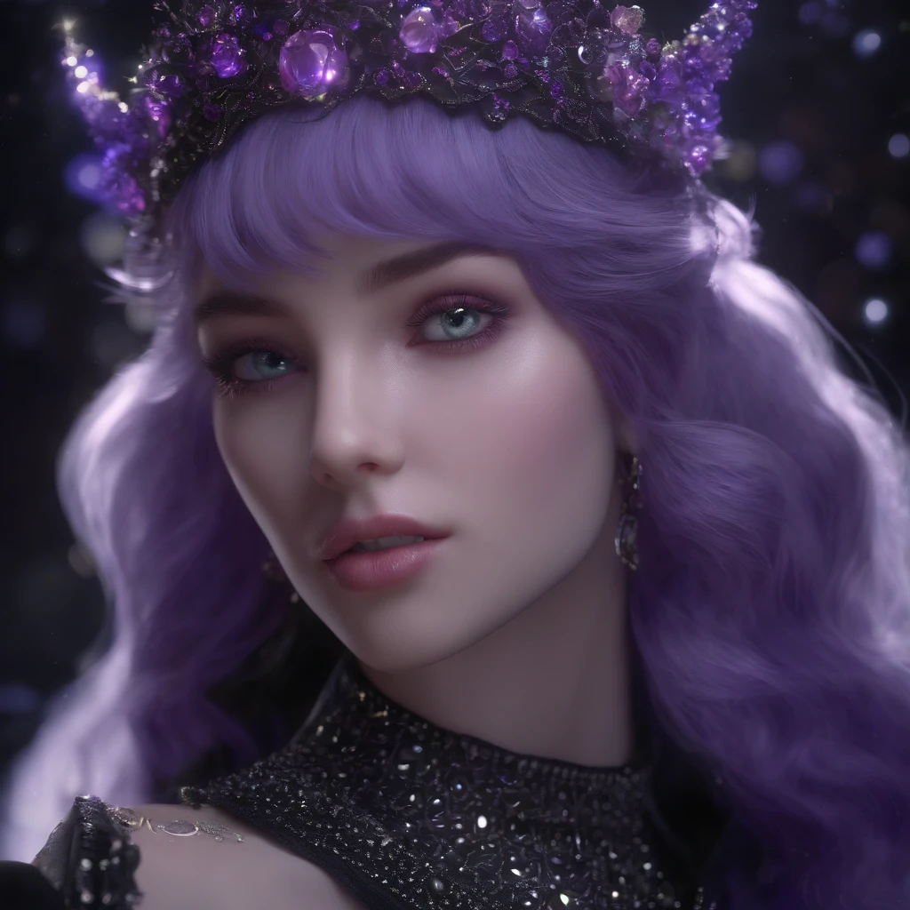 Masterpiece, Best quality, [(Purple monster)+(((Vitreous skin)))] ,starlights，Photorealistic, high resolution, Detailed, Sharp focus