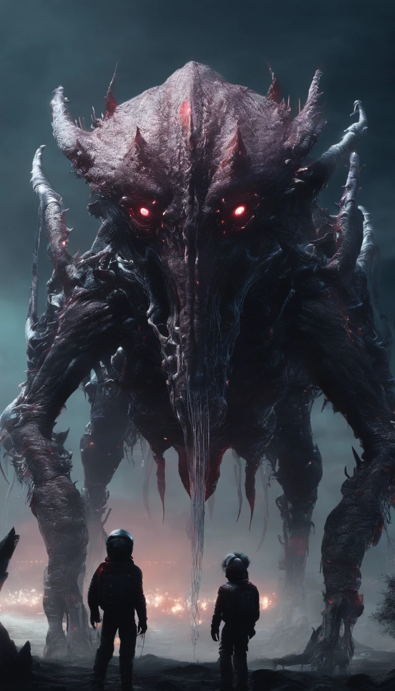 Strange beasts in a fantasy world,Blood,Covered with thick spikes,Moon Night,中景 the scene is,Full body like, highly detailed surreal vfx,oc rendered,Shot with 70 mm - AR 16:9 --q 2 --s 1000