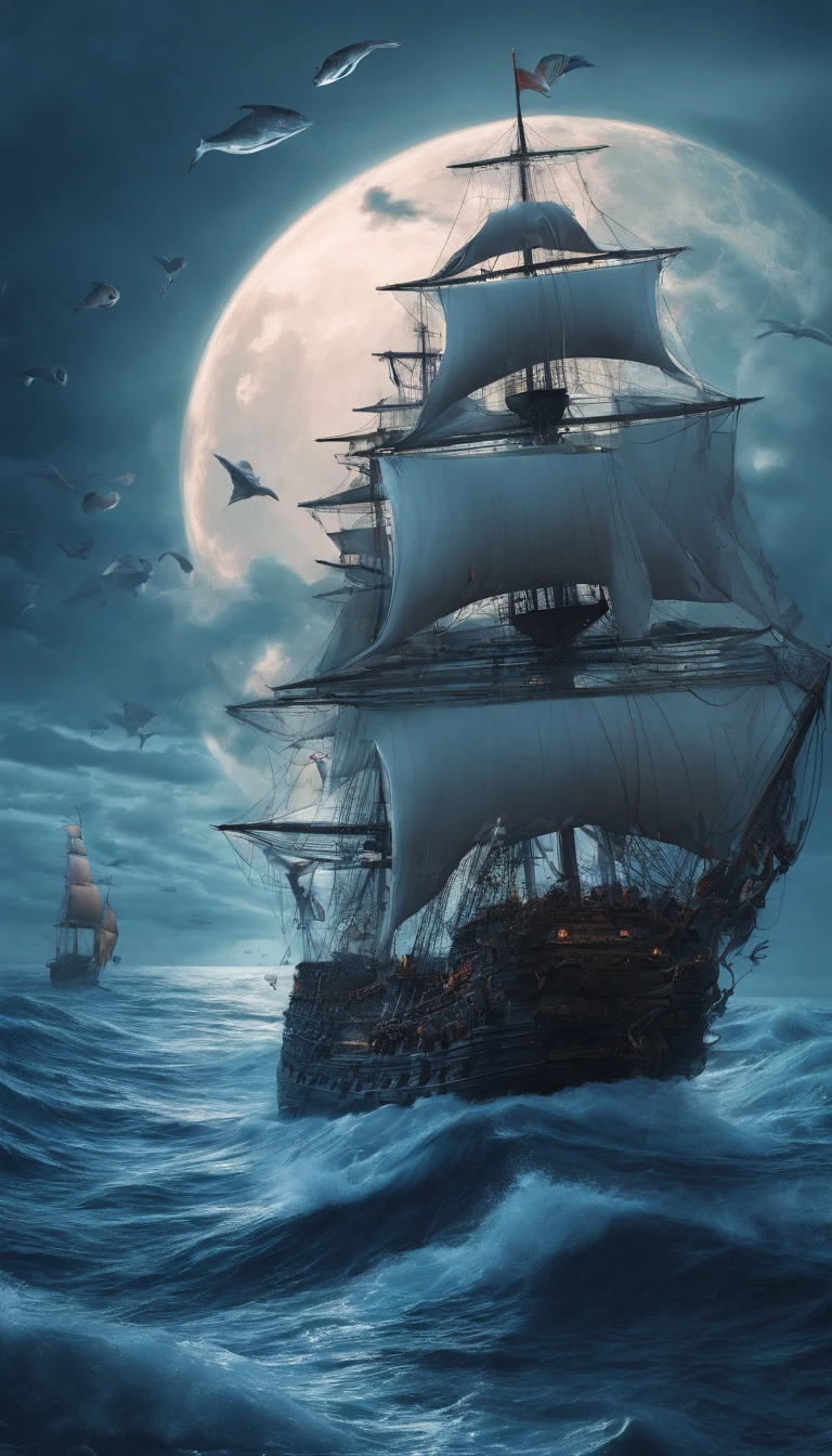 Strange beasts in a fantasy world,Blood,Covered with thick spikes,Moon Night,中景 the scene is,Full body like, highly detailed surreal vfx,oc rendered,Shot with 70 mm - AR 16:9 --q 2 --s 1000