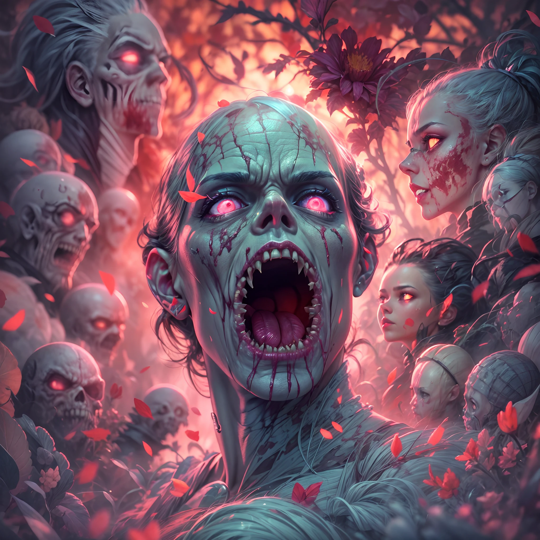 hyperrealistic horror shot of a walking-dead, zombie, creepy, foggy, evening, light bloom, Tristan Eaton, victo ngai, artgerm, RHADS, ross draws, masterpiece, best quality, photograph, dreamlike, face focus, intricate details, sharp focus, photography, photorealism, photorealistic, soft focus, volumetric light, (intricate details), (hyperdetailed), high detailed, lot of details, high quality, soft cinematic light, dramatic atmosphere, atmospheric perspective, raytracing,  subsurface scattering,