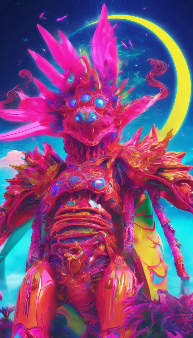 Strange beasts in a fantasy world,Blood,Covered with thick spikes,Moon Night,中景 the scene is,Full body like, highly detailed surreal vfx,oc rendered,Shot with 70 mm - AR 16:9 --q 2 --s 1000