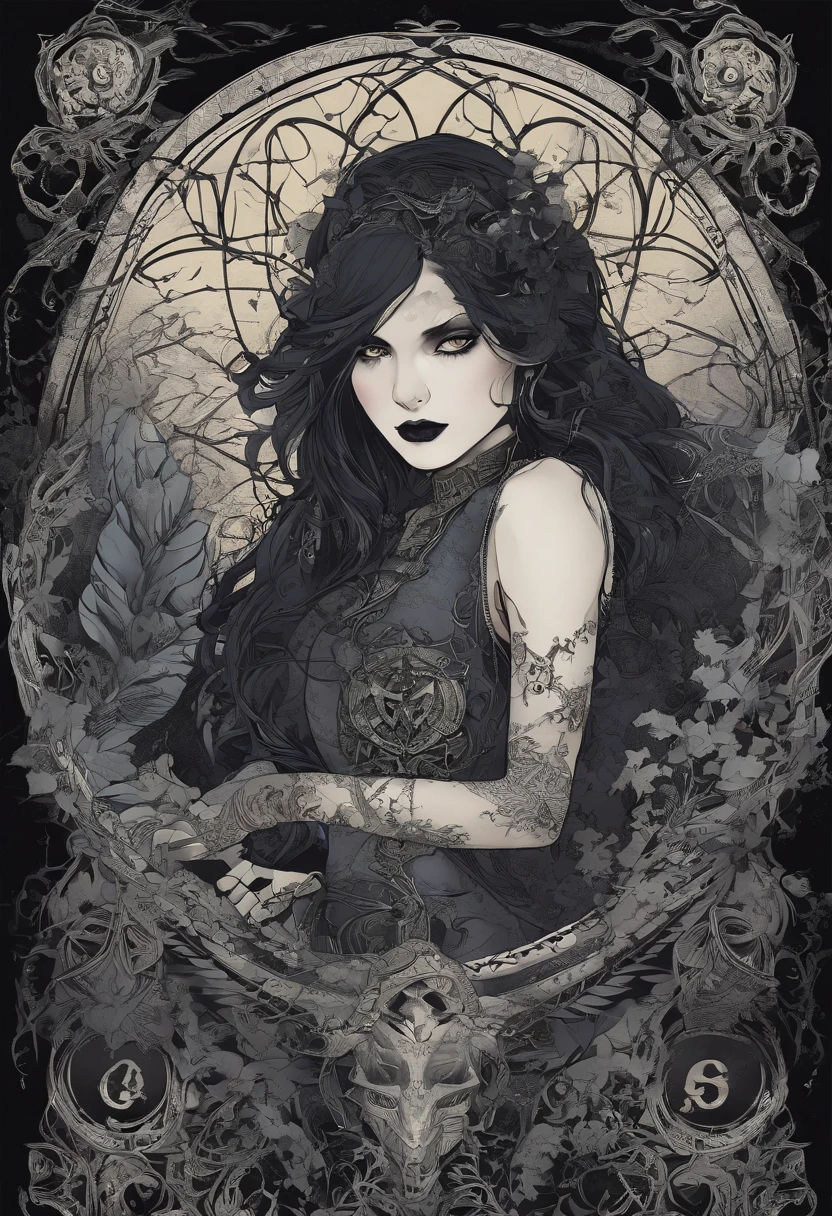 A fully tattooed, dark fantasy, little young goth girl surrounded by an eerie and mysterious scene. The girl has intricate tattoos covering her entire body, showcasing symbols and imagery related to the occultist cult she belongs to. Her eyes are deeply mesmerizing, with a hint of mysticism, and her lips are dark and alluring. The tattoos on her face and body are detailed and captivating, enhancing her otherworldly appearance.
The setting is a dark and haunting environment, filled with shadows and dim lighting. The atmosphere is thick with a sense of foreboding, as if something supernatural is lurking in the shadows. The girl is surrounded by other members of the goth crew, each with their own unique and dark style. They exude an aura of power and secrecy.
The scene is composed of various elements that add to the mystique of the occultist cult. Candles flicker in the background, casting dancing shadows on the walls. Symbols and sigils are etched onto the walls and floor, forming a protective circle around the group. A misty haze envelops the air, giving the room an ethereal quality.
Despite the darkness, there is a certain beauty to the scene. The colors are rich and deep, with shades of midnight blue, velvety purples, and hints of crimson. The girl's tattoos are accentuated by the lighting, creating a captivating contrast of light and darkness.
The overall quality of the image is of the highest caliber, with ultra-detailed textures and realism. The fine details of the tattoos, the shadows playing across the room, and the expressions on the faces of the goth crew members are brought to life with professional precision. The artwork can be compared to a masterpiece, with a sharp focus, vivid colors, and bokeh effects that add depth to the composition.
The prompt for the Stable Diffusion model:
"(best quality, 4k, 8k, highres, masterpiece:1.2), ultra-detailed, (realistic, photorealistic, photo-realistic:1.37), dark theme, dark fantasy, little young goth girl, ful