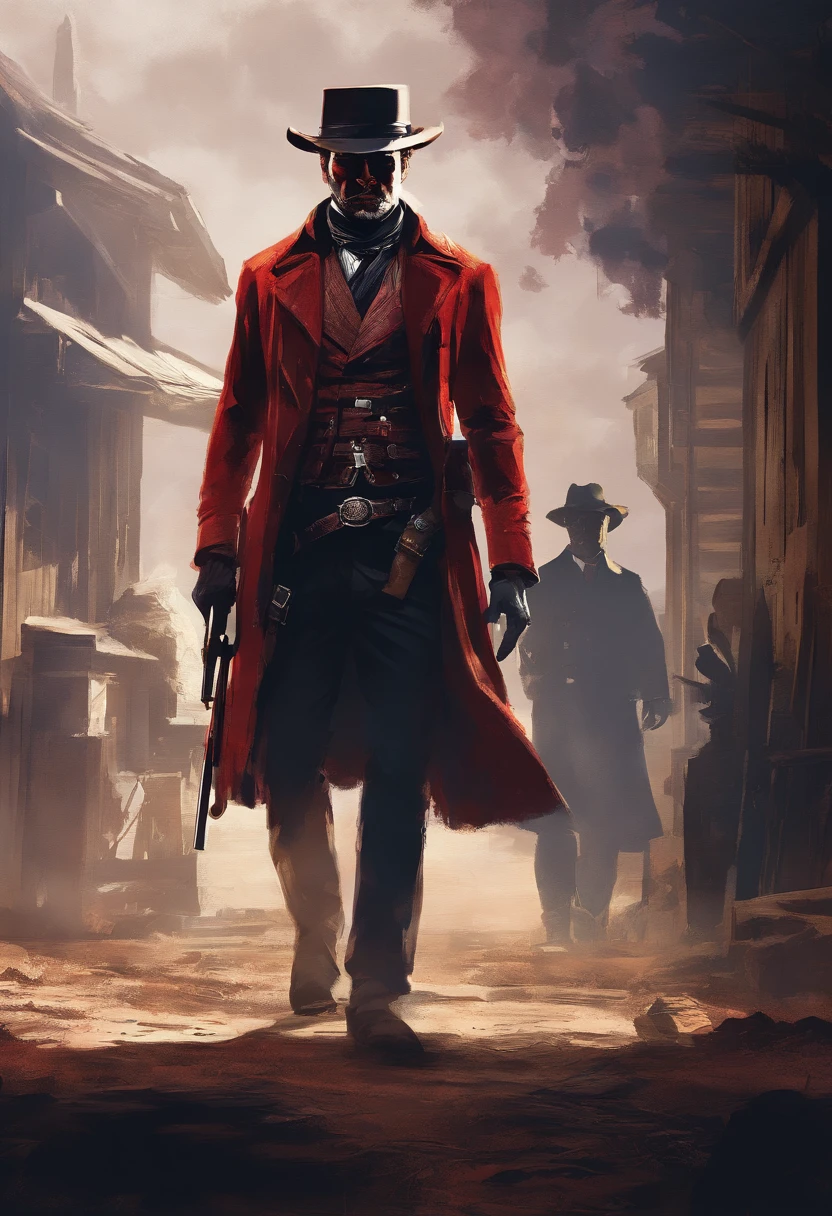 (best quality,highres,masterpiece:1.2),(realistic:1.37),ultra-detailed,Red Dead Redemption 2 artwork style,pinkerton detective,pinkerton detectives wearing suits,1907,dark room,detailed artwork,atmospheric lighting,vivid colors,sharp focus,professional,pensive expressions,meticulously rendered textures,texture-rich scenery,impressive character designs,subtle shadows,mysterious atmosphere,period-specific attire,dramatic poses,masterful composition