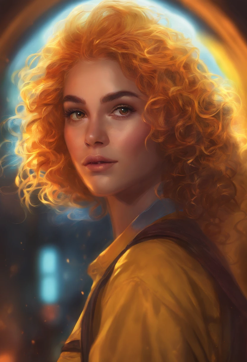 (best quality,highres,masterpiece:1.2),ultra-detailed,realistic:1.37,a girl with neon-colored hair and a yellow shirt,glowing head,detailed glowing hair,detailed glowing face,colorful grid,colorful sketch,glowing,illustration,glowing hair,glowing yellow face,low resolution,glowing in the dark,vibrant fan art,emitting colorful light,her hair is made of fire,weary eyes and curly hair