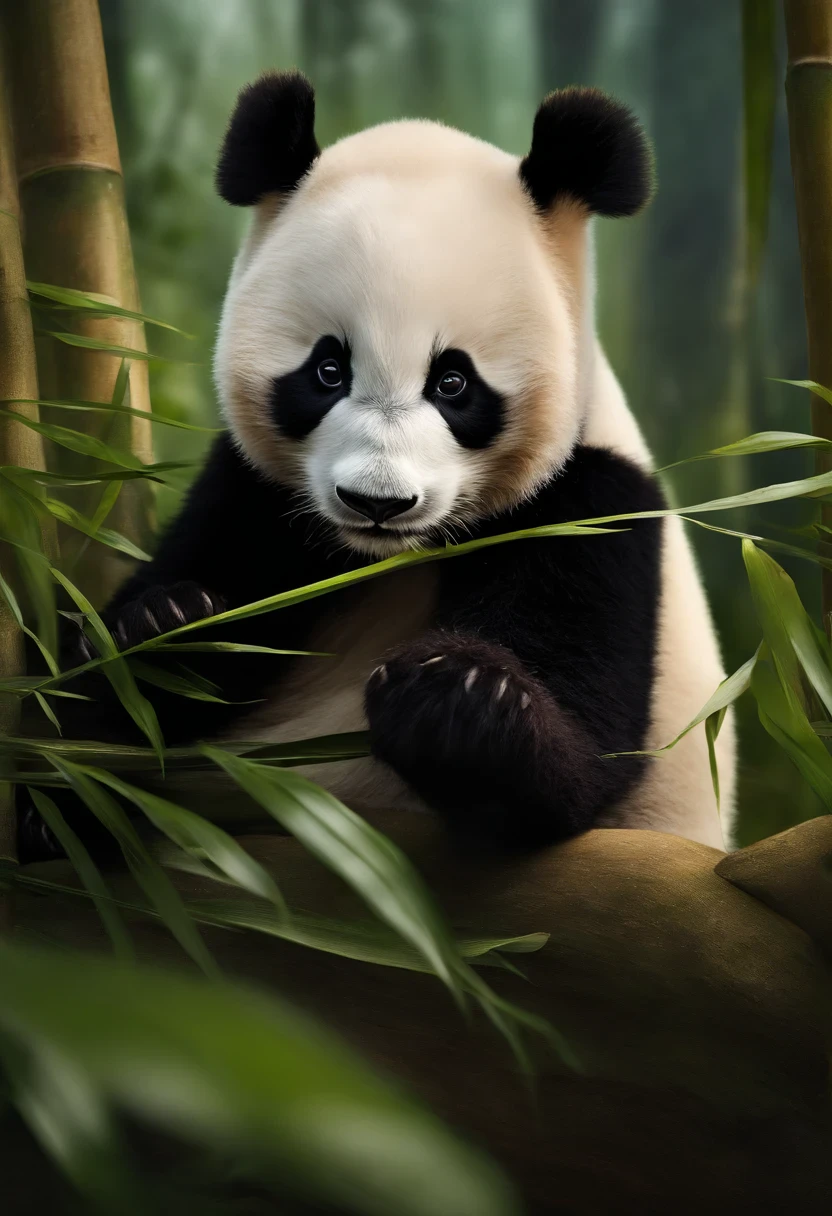 a panda,Photoreal,Panda eating bamboo,Playing,Children's panda,sleep,4K