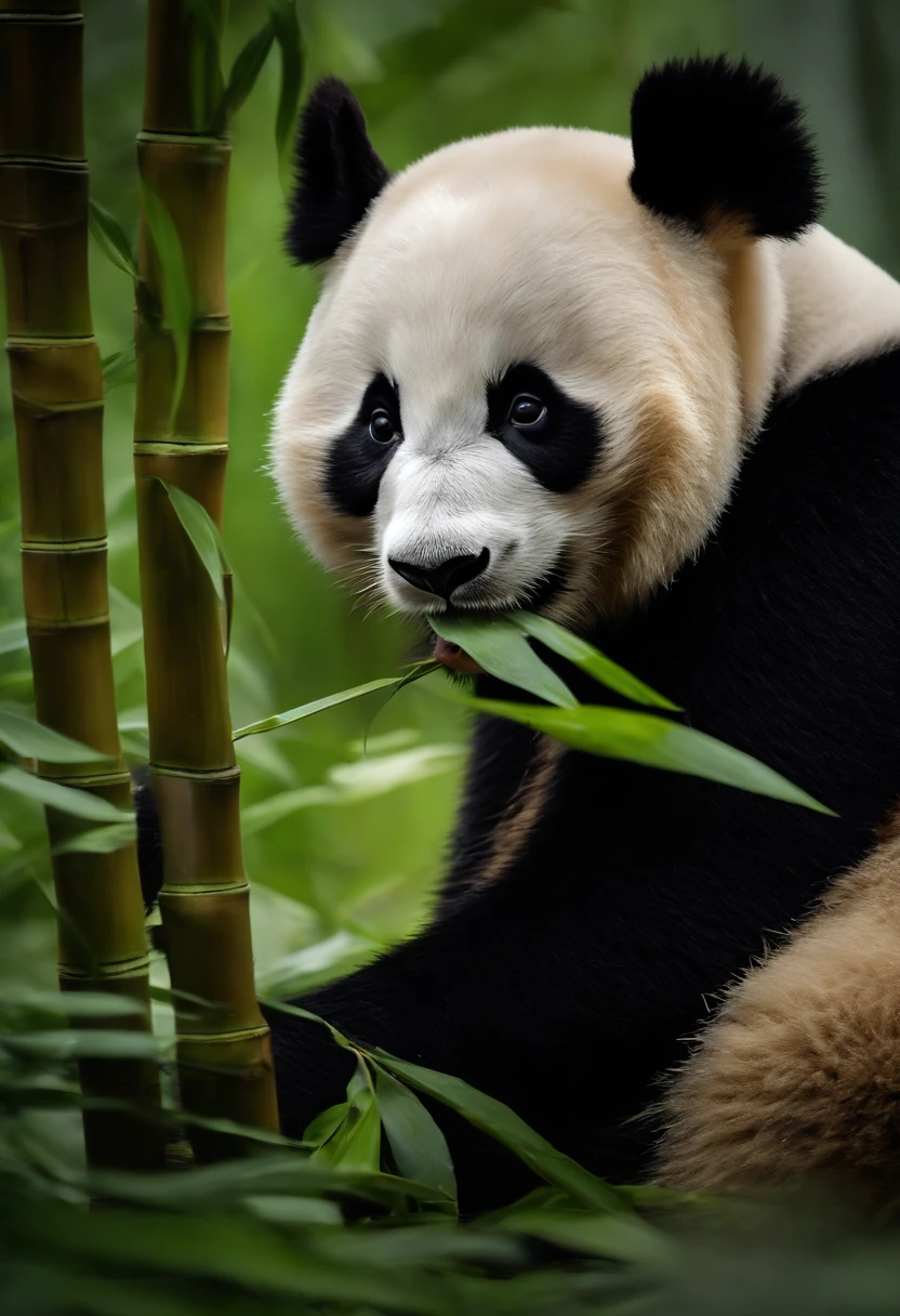a panda,Photoreal,Panda eating bamboo,Playing,Children's panda,sleep,4K