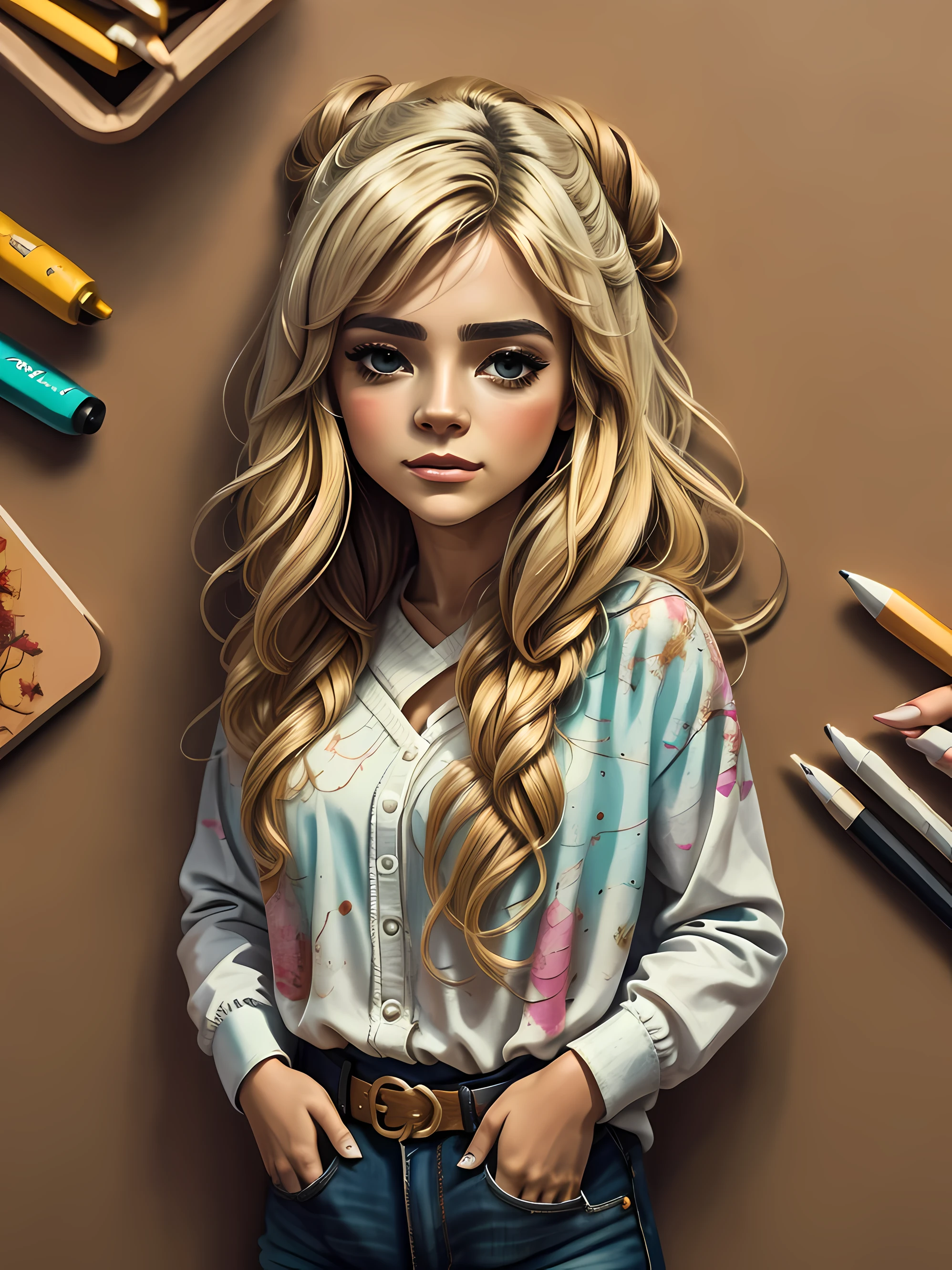 fotografia poligonais simplificadas, showing abstract and modern aesthetic of A woman with beautiful blonde hair wearing a cold winter blouse, beleza abstrata, Centrado, looking at the camera, Facing the camera, pintura poligonal abstrata, foco nítido, 8k, alta resolução, illustration, arte de Carne Griffiths e Wadim Kashin, fundo branco