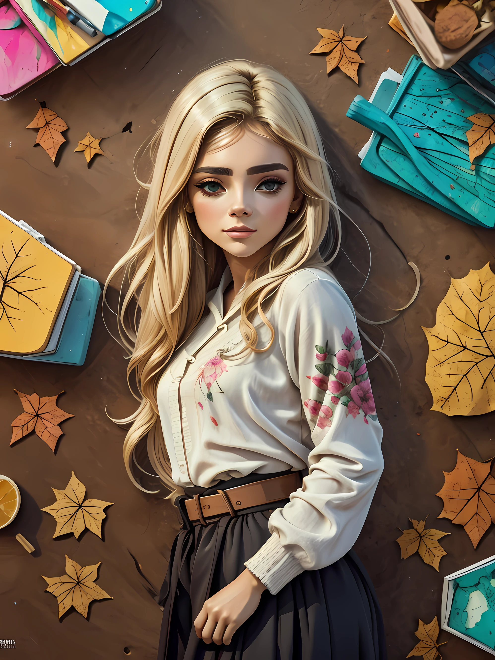 fotografia poligonais simplificadas, showing abstract and modern aesthetic of A woman with beautiful blonde hair wearing a cold winter blouse, beleza abstrata, Centrado, looking at the camera, Facing the camera, pintura poligonal abstrata, foco nítido, 8k, alta resolução, illustration, arte de Carne Griffiths e Wadim Kashin, fundo branco