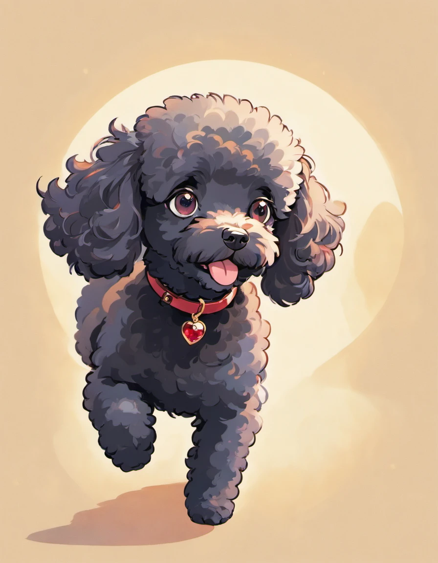 Behold a stunning work of art in Naoki Saito's signature style, featuring the charming and elegant Miniature Poodle. This exquisite illustration captures the essence of this beloved breed with a touch of grandeur and mystique.

Its black fur is depicted with intricate attention to detail, showcasing every curl and wave, while the eyes hold an air of wisdom and grace. The Miniature Poodle's pose exudes a regal and confident aura, reflecting the breed's proud demeanor. On a white background. very detailed eyes,

Naoki Saito's use of rich, vibrant colors brings life to the artwork, making the Miniature Poodle stand out against the backdrop of lush scenery. Each stroke of the brush tells a story, evoking a sense of wonder and admiration for this enchanting creature.

This illustration is more than just a visual delight; it's a testament to the skill and artistry of Naoki Saito, inviting you to immerse yourself in a world where the Miniature Poodle reigns supreme. Whether you're a fan of art, dogs, or both, this piece is sure to captivate your heart and imagination. small red diamond dog collar, running