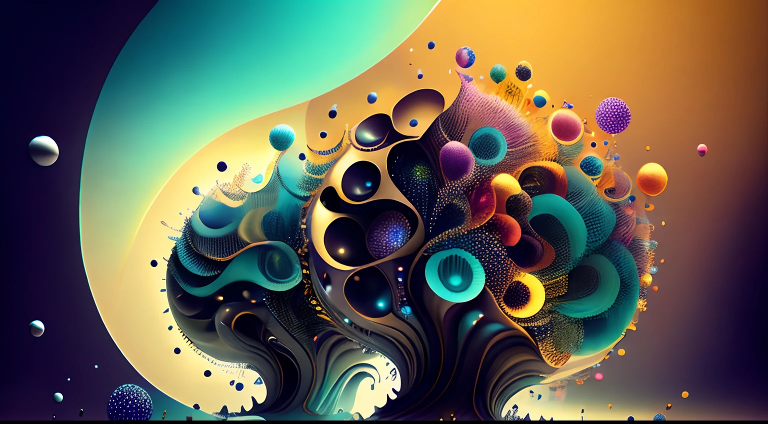 Obra de Arte abstracto multicolor en movimiento.Arte de Alberto Severo. Un primer plano de chorros y corrientes de metales preciosos fundidos que chocan entre si y forman , inmensas cantdades de gotas multicolores y chorros metalicos de oro, plata, cobre mercurio, que burbujean ,explotan ,remolinean y fluyen y ocupan todo el espacio, nubes de fluidos de colores metalicos dorados, plateados, cobrizos brillantes y tornasolados,burbujas tornasoladas, ,remolinos de gotas tornasoladas que giran y escapan.Crea una fascinante obra de arte abstracta con un enfoque en la fluidez y el movimiento. Utilice una paleta de colores rica y diversa, Blend tones seamlessly to evoke a sense of continuous movement, Background of psychedelic fuids in motion. Arte de los fluidos en movimiento