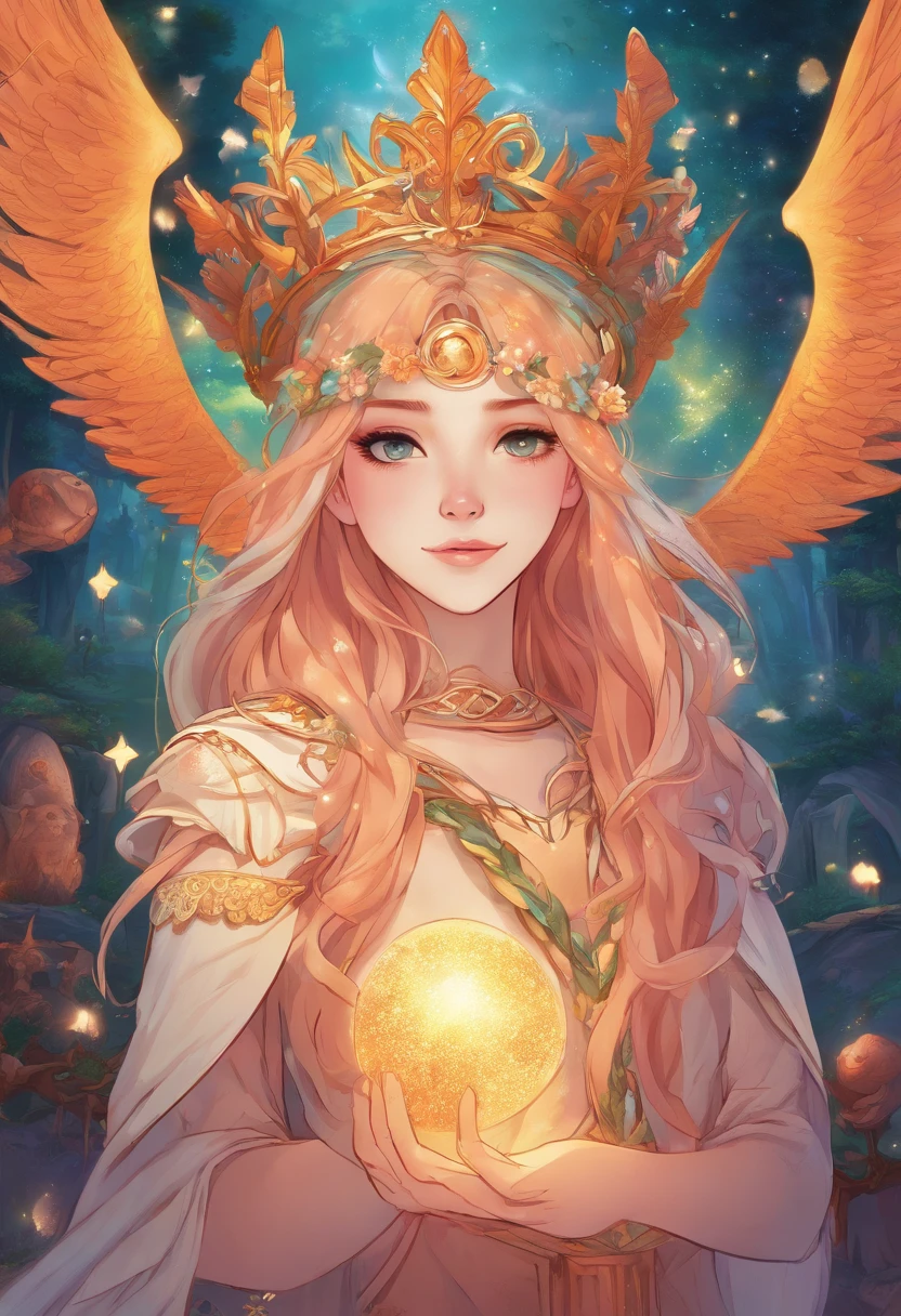 best quality,4k,8k,highres,masterpiece:1.2,ultra-detailed,realistic:1.37,portrait,western mythology,Elvis kingdom,magic academy,fire spirit academy,Alyssa,beautiful detailed eyes,beautiful detailed lips,extremely detailed eyes and face,long lashes,red hair,flowing golden locks,enchanted forest background,magical glowing orbs,mythical creatures,fairies and unicorns,sparkling wand,wisps of magic floating in the air,majestic palace,royal crown and gown,celtic symbols,twinkling stars in the sky,mysterious moonlight,soft ethereal lighting,magical atmosphere,colorful and vibrant palette