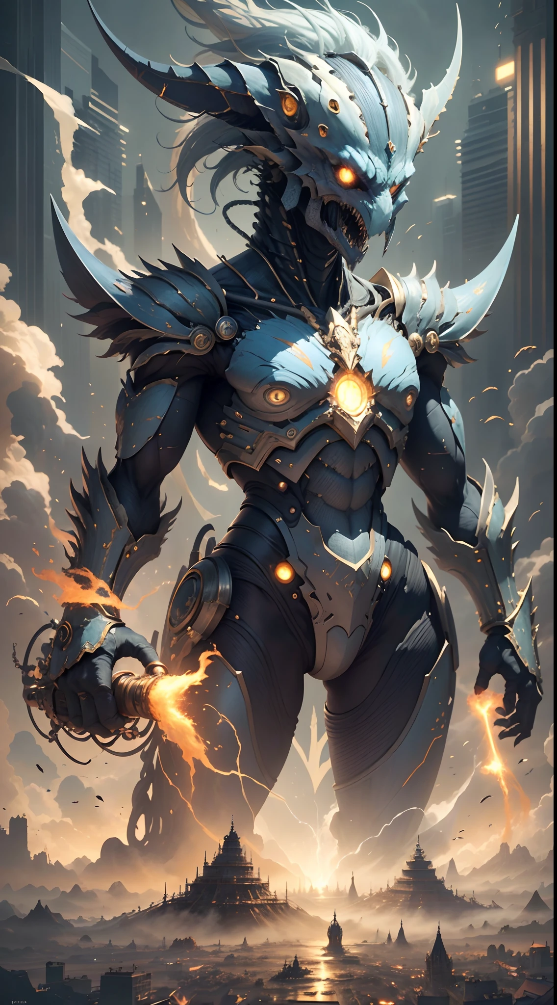 Create hyper-verbose, Best quality, A high-resolution masterpiece，Depict umbra elements，（Non-humanoid monsters），Exudes perfect blue energy, Highqualityshadow, Photorealistic,