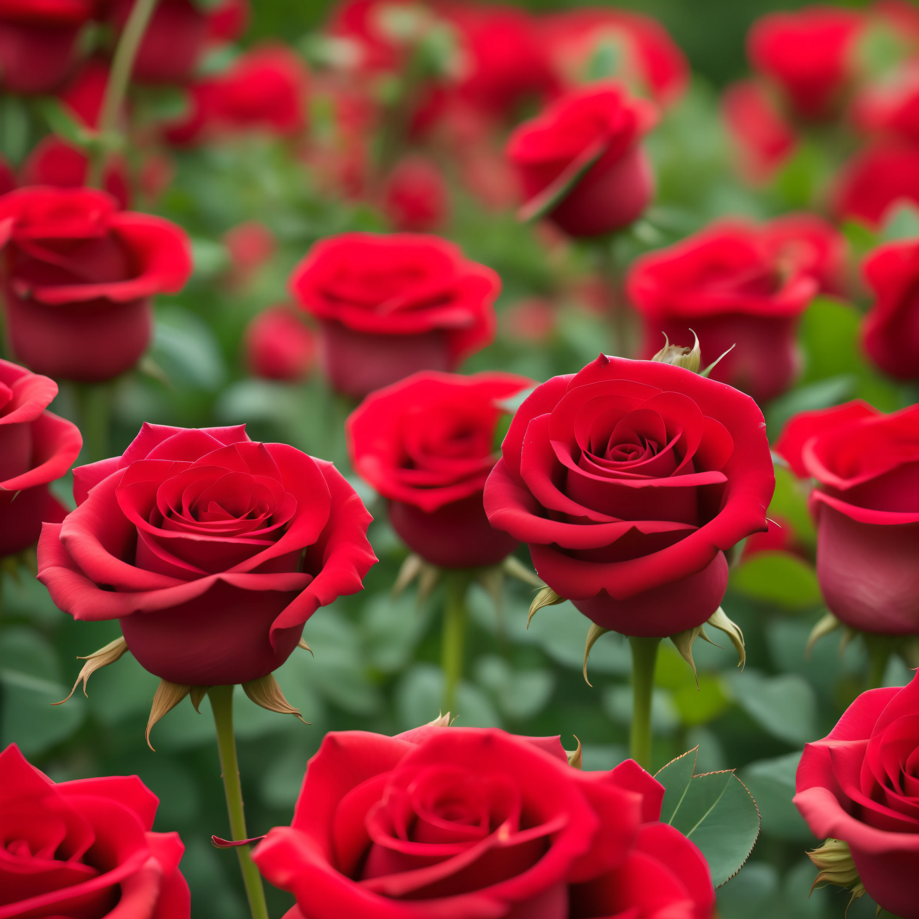 Caminho de rosas vermelhas.