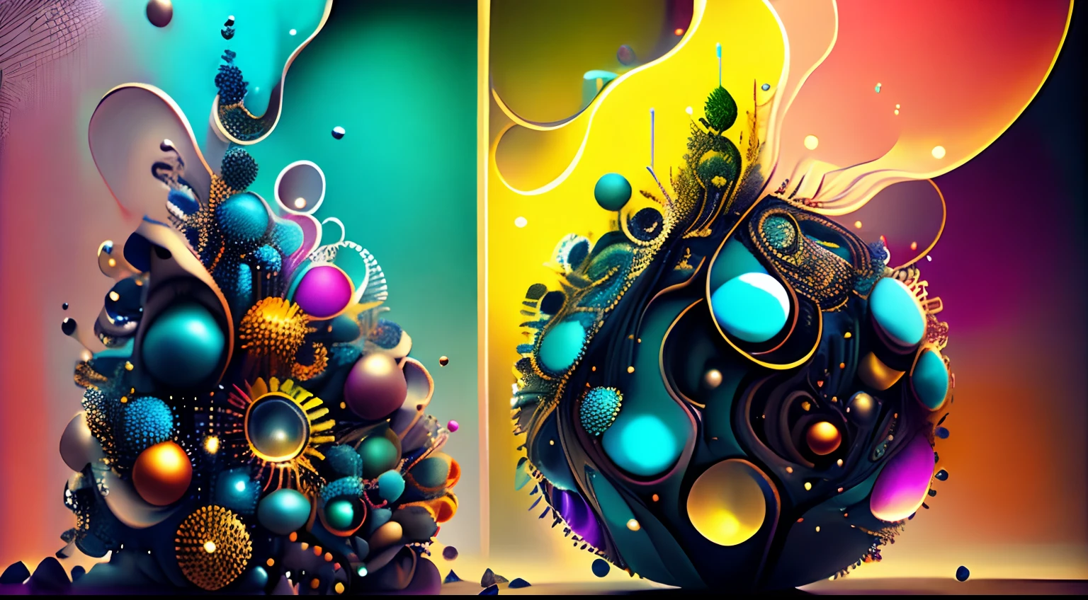 Obra de Arte abstracto multicolor en movimiento.Arte de Alberto Severo. Un primer plano de chorros y corrientes de metales preciosos fundidos que chocan entre si y forman , inmensas cantdades de gotas multicolores y chorros metalicos de oro, plata, cobre mercurio, que burbujean ,explotan ,remolinean y fluyen y ocupan todo el espacio, nubes de fluidos de colores metalicos dorados, plateados, cobrizos brillantes y tornasolados,burbujas tornasoladas, ,remolinos de gotas tornasoladas que giran y escapan.Crea una fascinante obra de arte abstracta con un enfoque en la fluidez y el movimiento. Utilice una paleta de colores rica y diversa, Blend tones seamlessly to evoke a sense of continuous movement, Background of psychedelic fuids in motion. Arte de los fluidos en movimiento