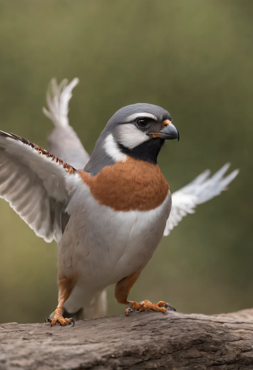 A beautiful bird, large, with a broken wing, unable to fly, masterpiece, best quality, ultra-detailed, soil, outdoors, mountains, nature, forest, rocks, river, wood, smoke, shadows, contrast, clear sky , analog style , (warm hue, warm tone), 8k, uhd, harsh low light, high quality, sharp focus, fujifilm XT3