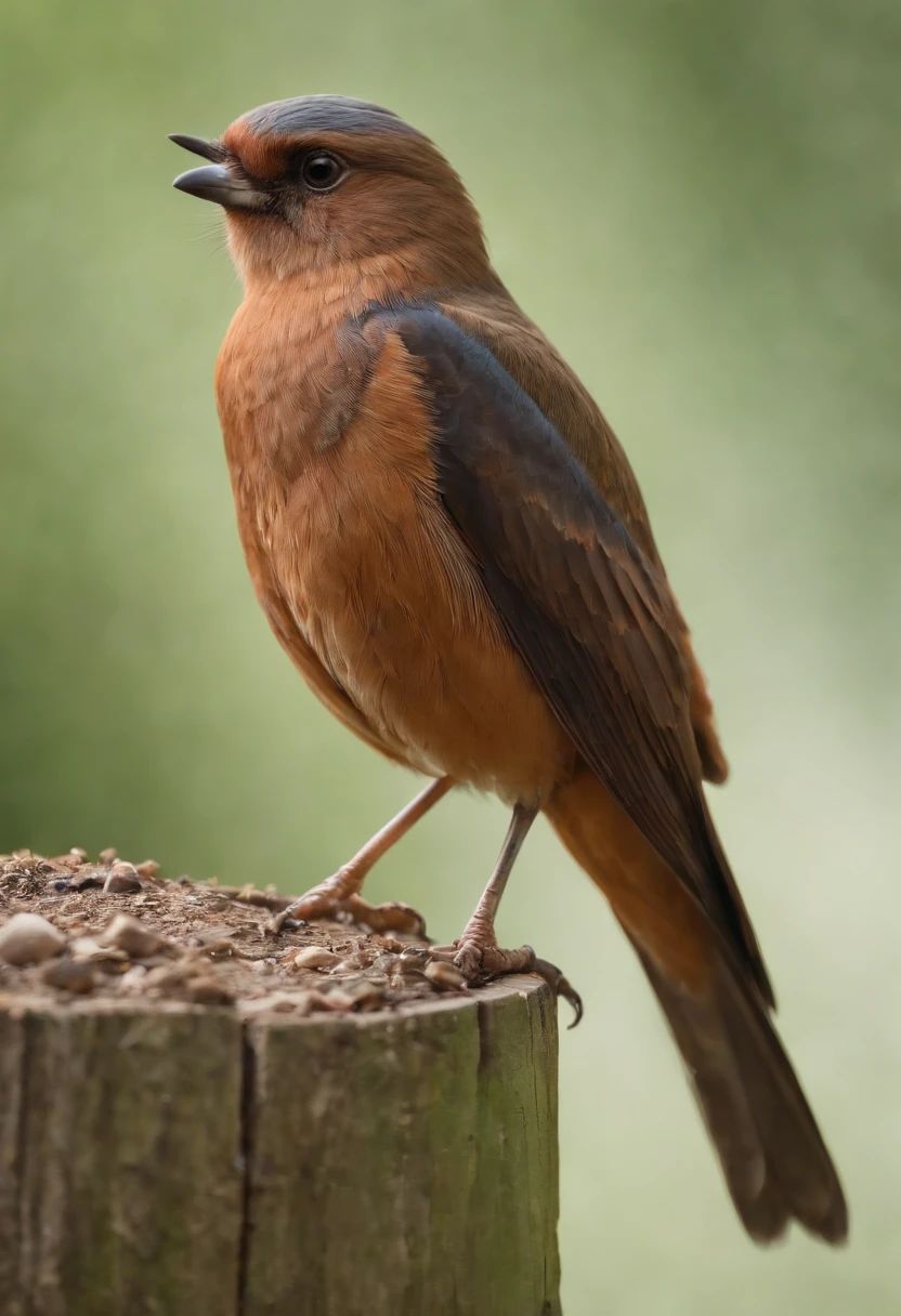 A beautiful bird, large, with a broken wing, unable to fly, masterpiece, best quality, ultra-detailed, soil, outdoors, mountains, nature, forest, rocks, river, wood, smoke, shadows, contrast, clear sky , analog style , (warm hue, warm tone), 8k, uhd, harsh low light, high quality, sharp focus, fujifilm XT3
