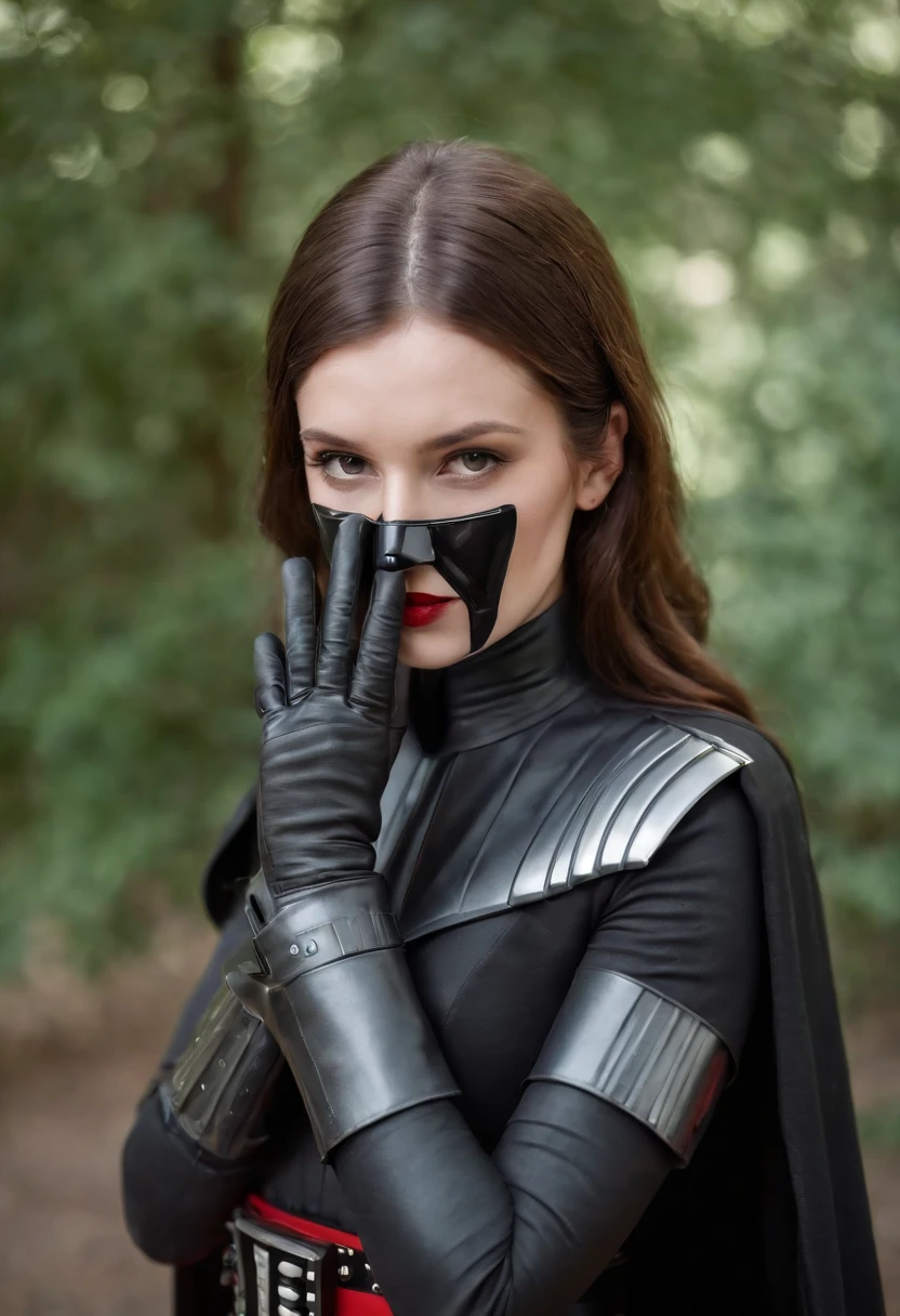 Darth Vader Women's Cosplay Black leather gloves